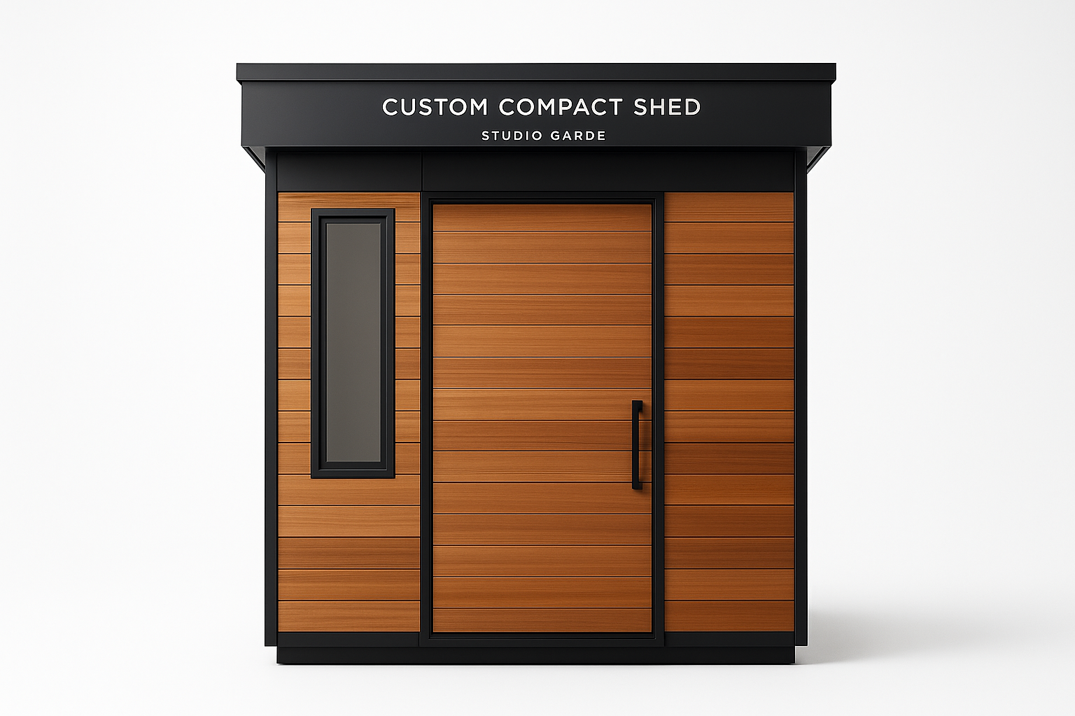 Front view of Studio Garde Custom Compact Shed