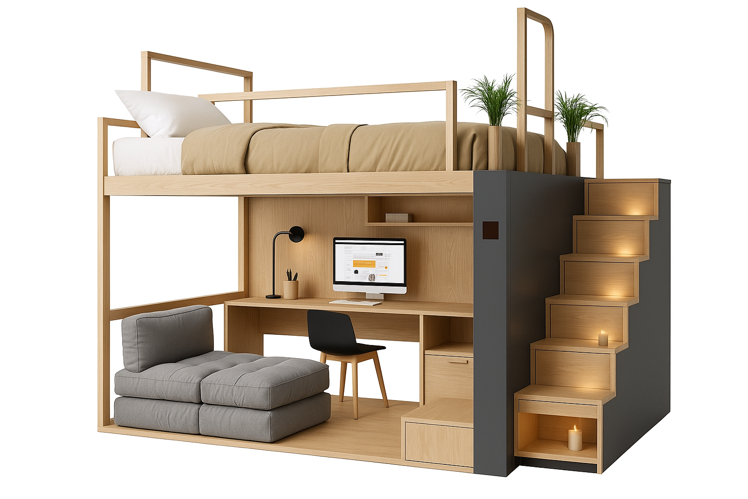 Studio Garde Studio Style Loft Bed - Front View