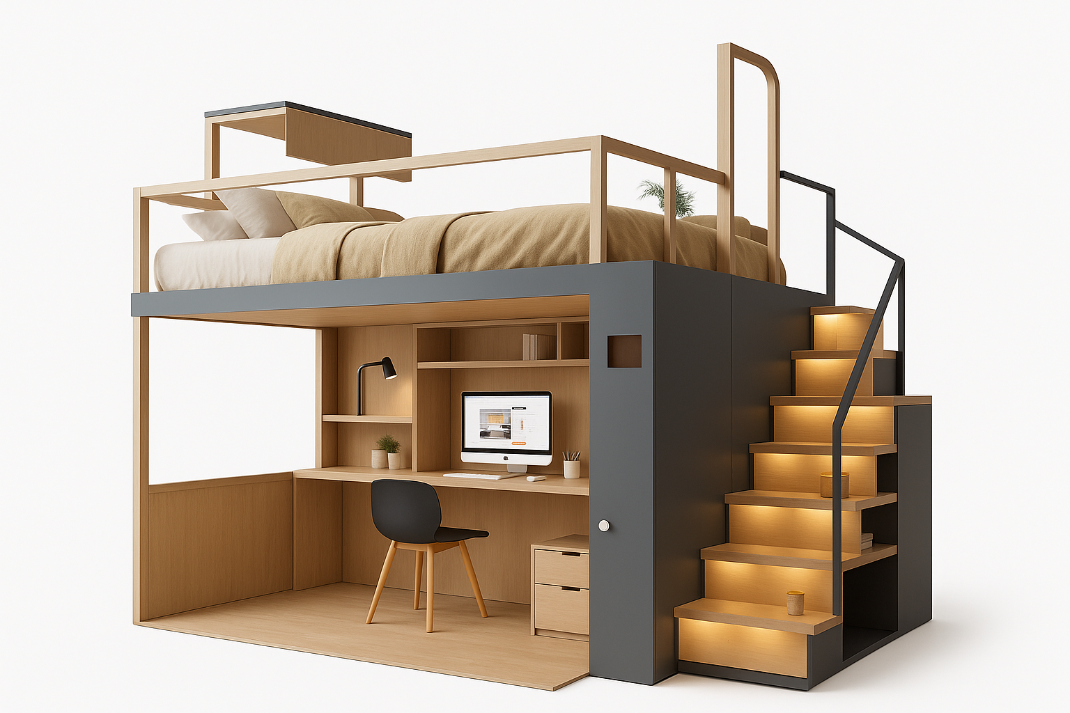 Studio Garde Studio Style Loft Bed - Perspective View