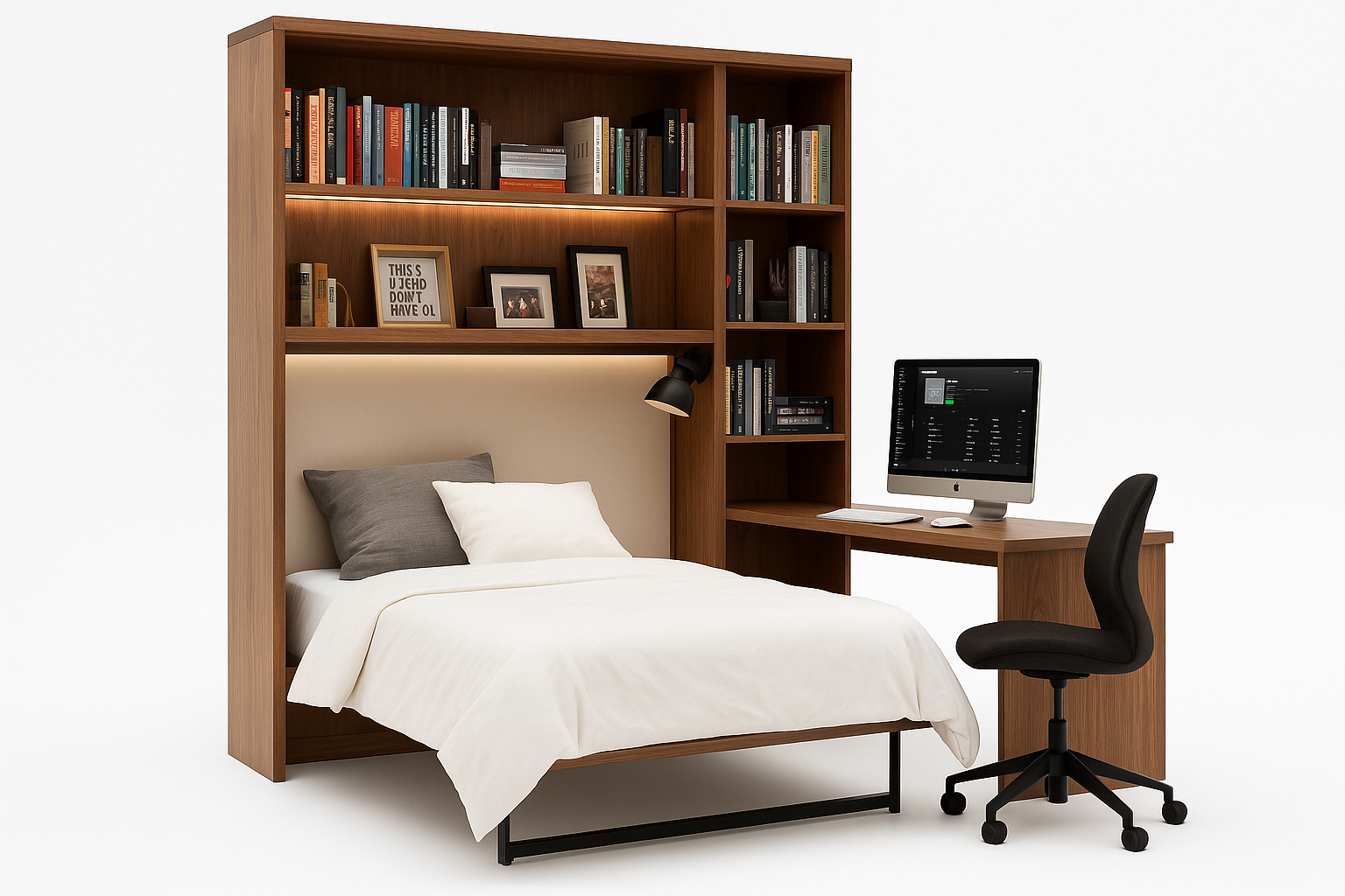 Titan Designer Murphy Bed - Perspective View