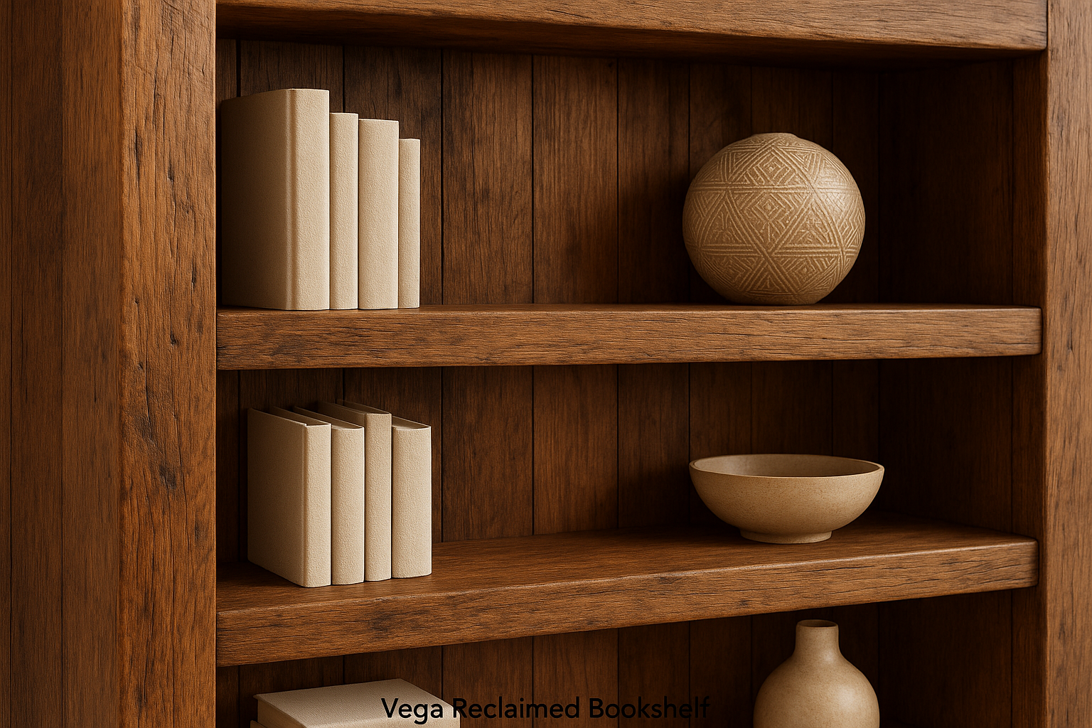 Vega Reclaimed Bookshelf - Matching Detail Shot