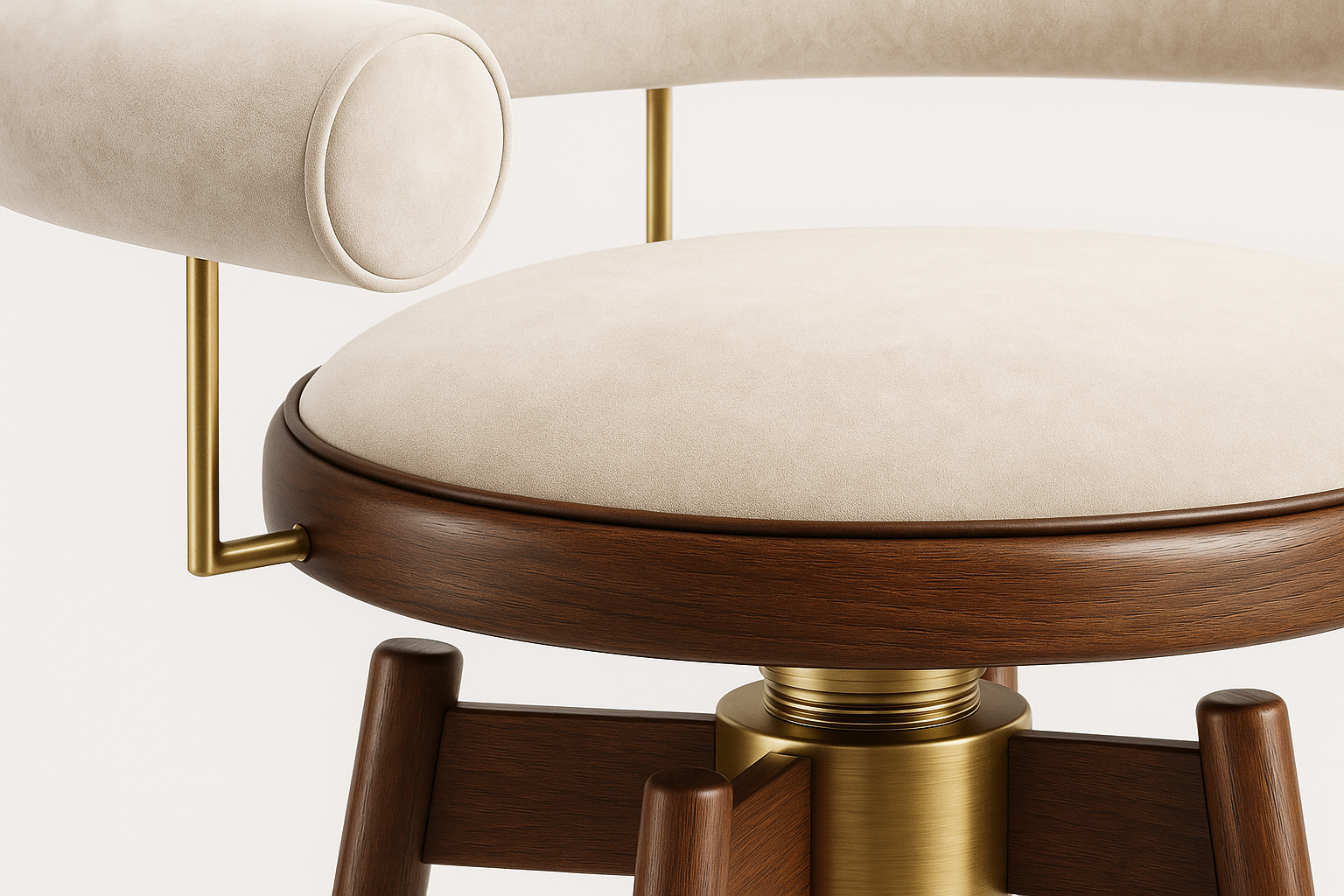 Velvet Throne Bar Chair - Detail View