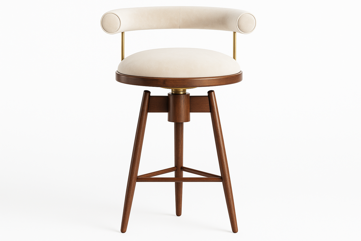 Velvet Throne Bar Chair - Front View