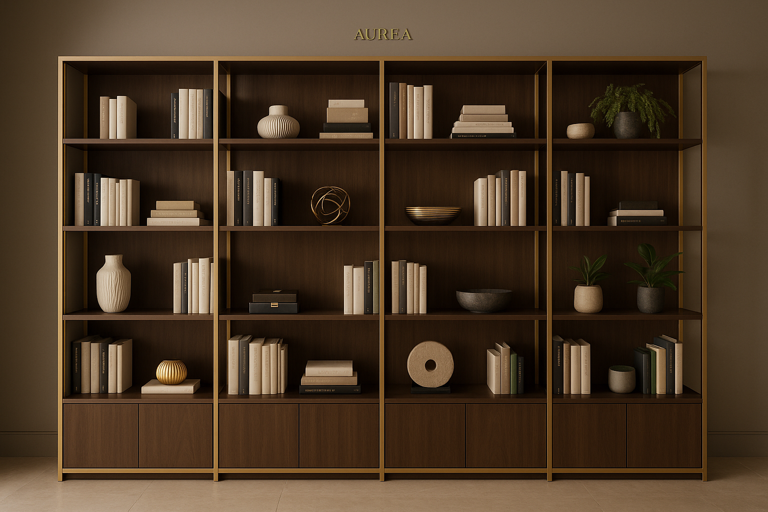 Aurea Wall Unit Bookcase - Elegant Living Space