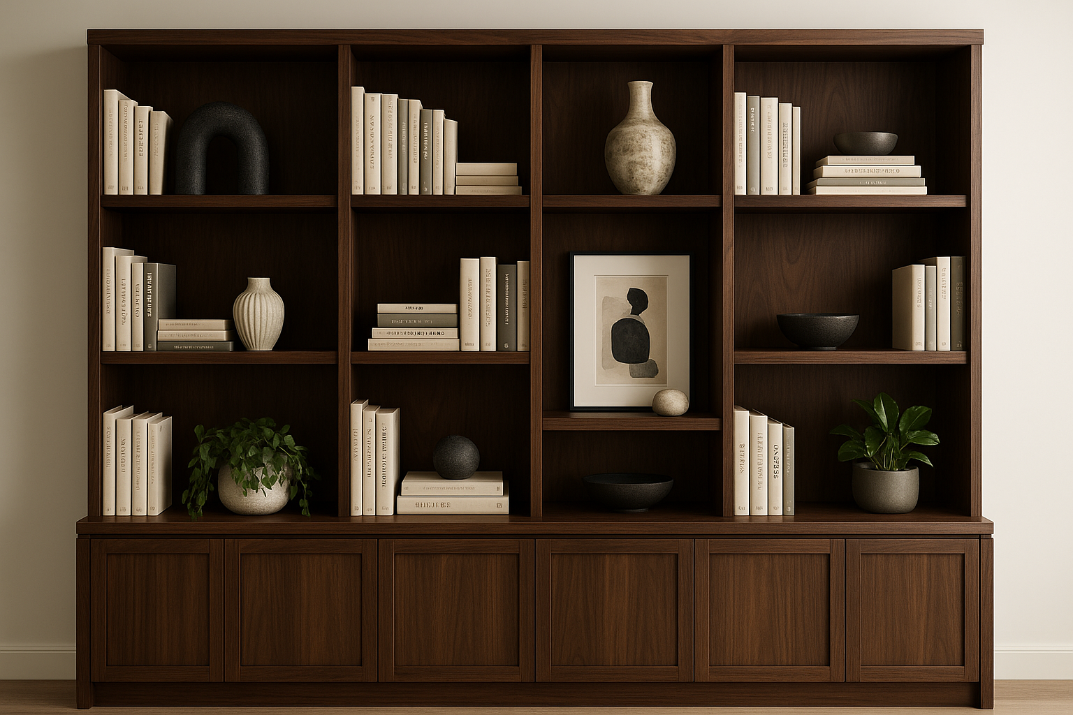 Aurea Wall Unit Bookcase - Luxury Styled Main View