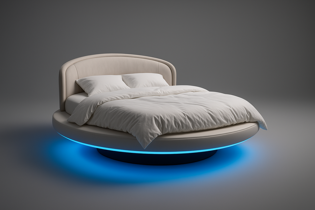 Belle Lumière – Radiant Dream Bed - Rounded Floating with Blue LED