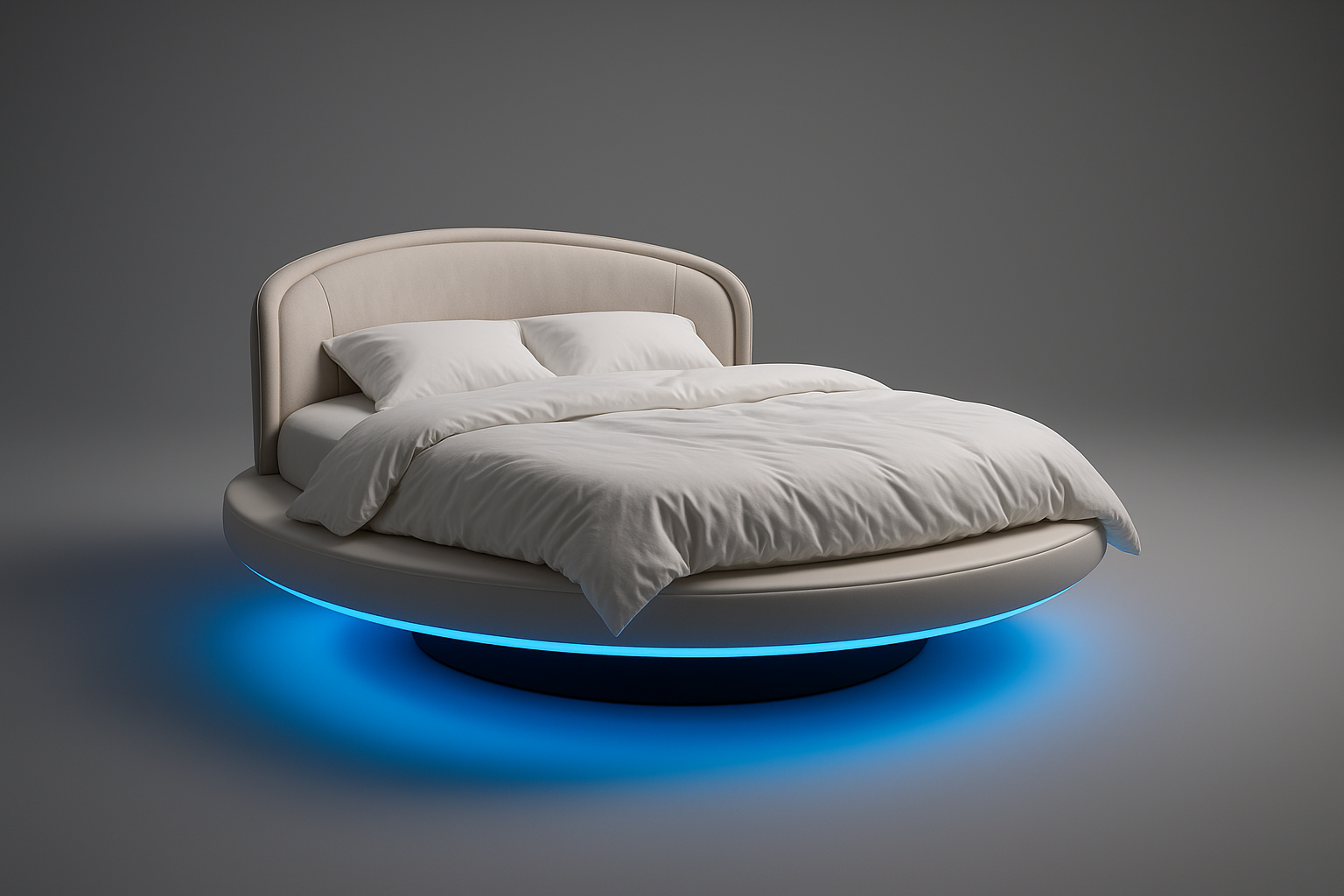 Belle Lumière – Radiant Dream Bed - Rounded Floating with Blue LED