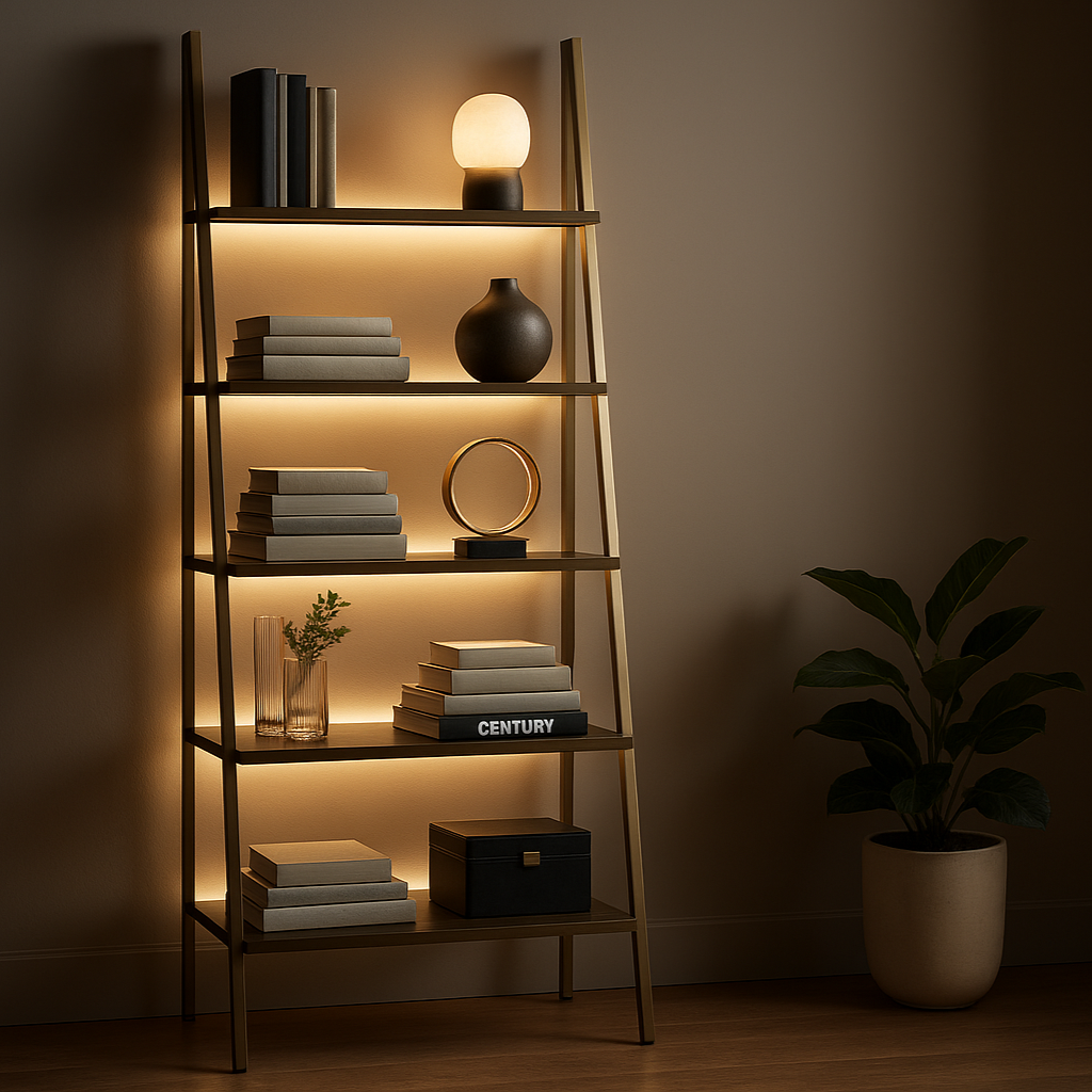 Belle Lumière – Radiant Ladder Bookcase - Stunning Statement Piece
