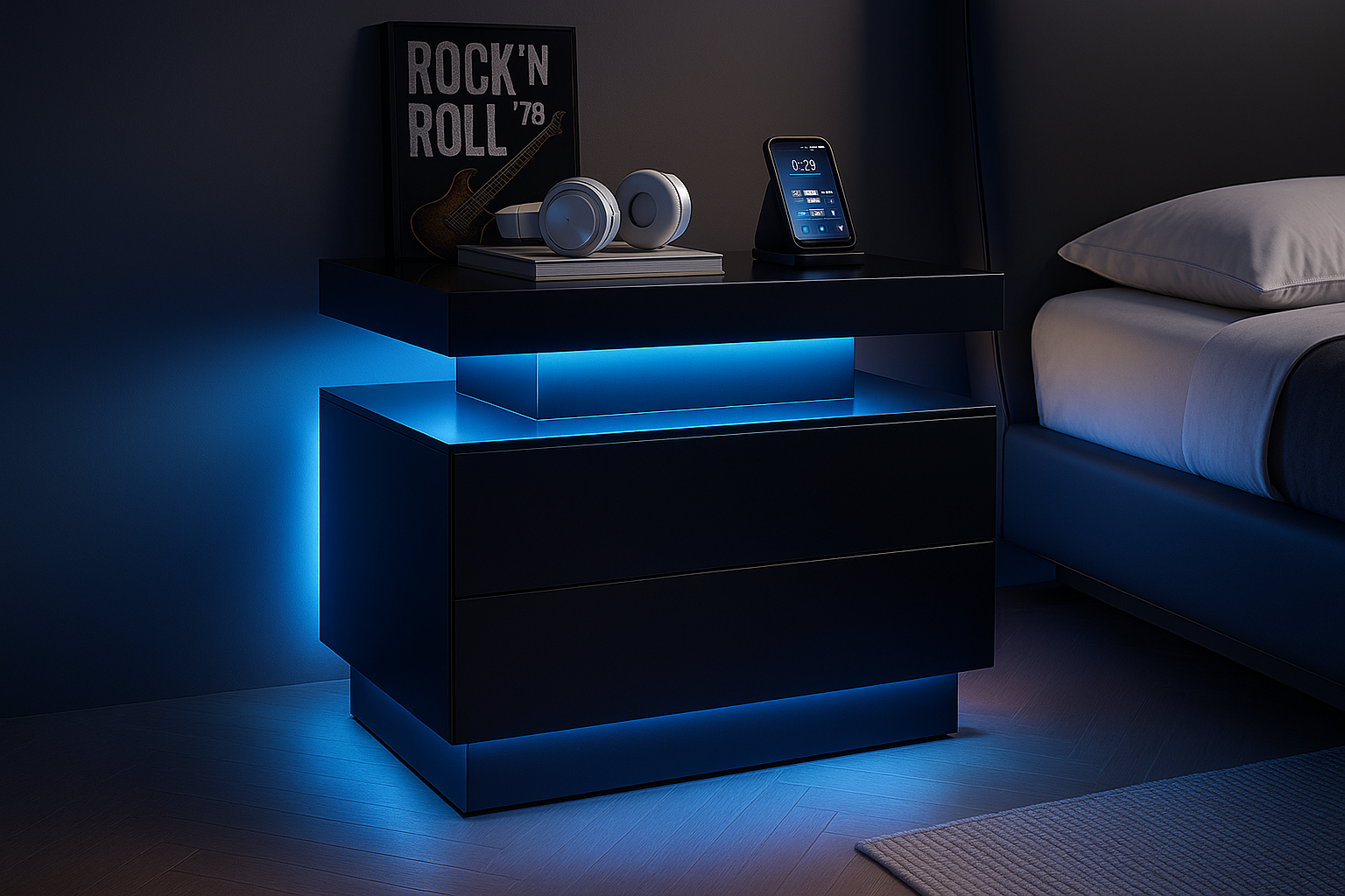 Belle Lumière – Radiant Night Table - Dramatic LED Lighting