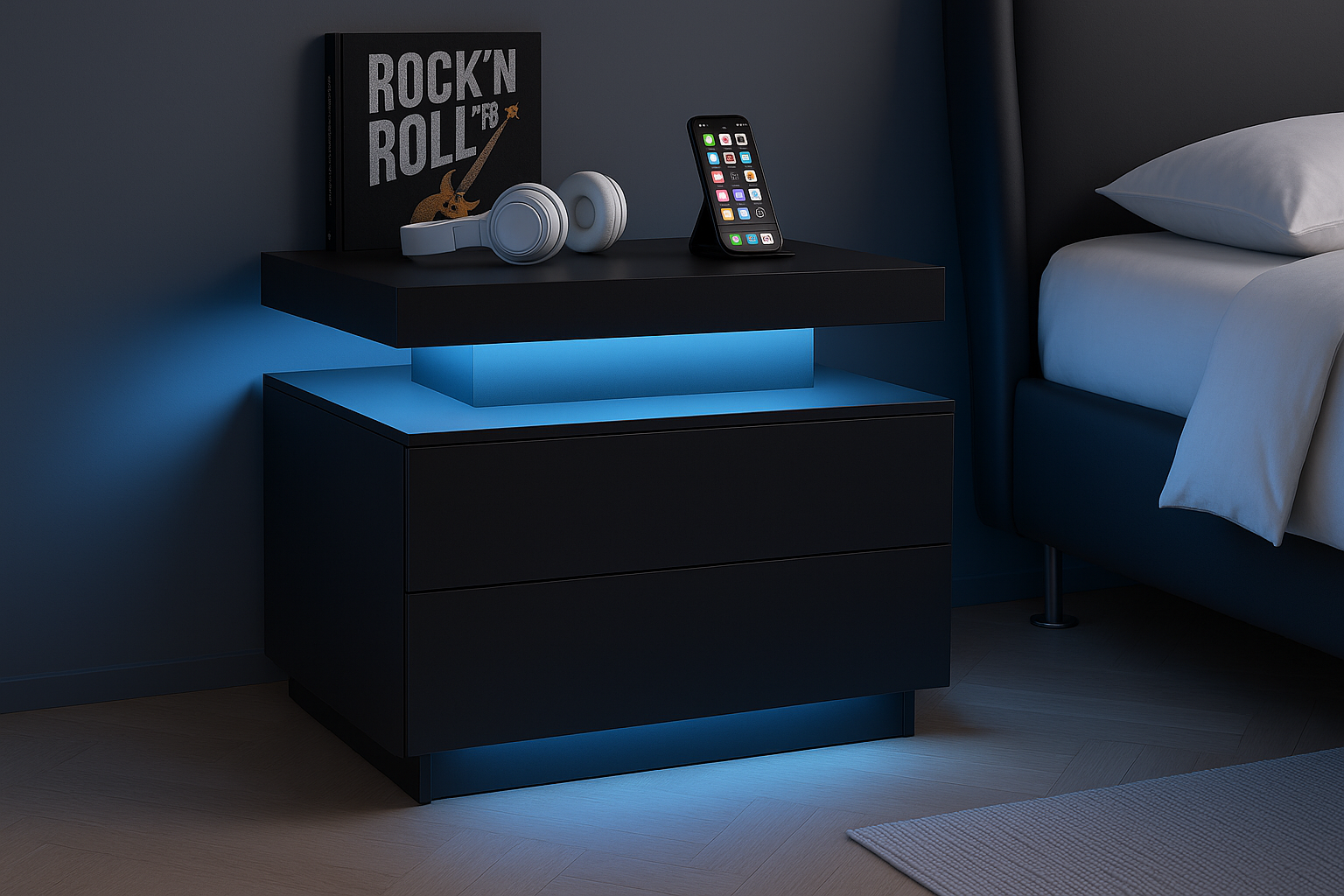 Belle Lumière – Radiant Night Table - Elegant Illumination