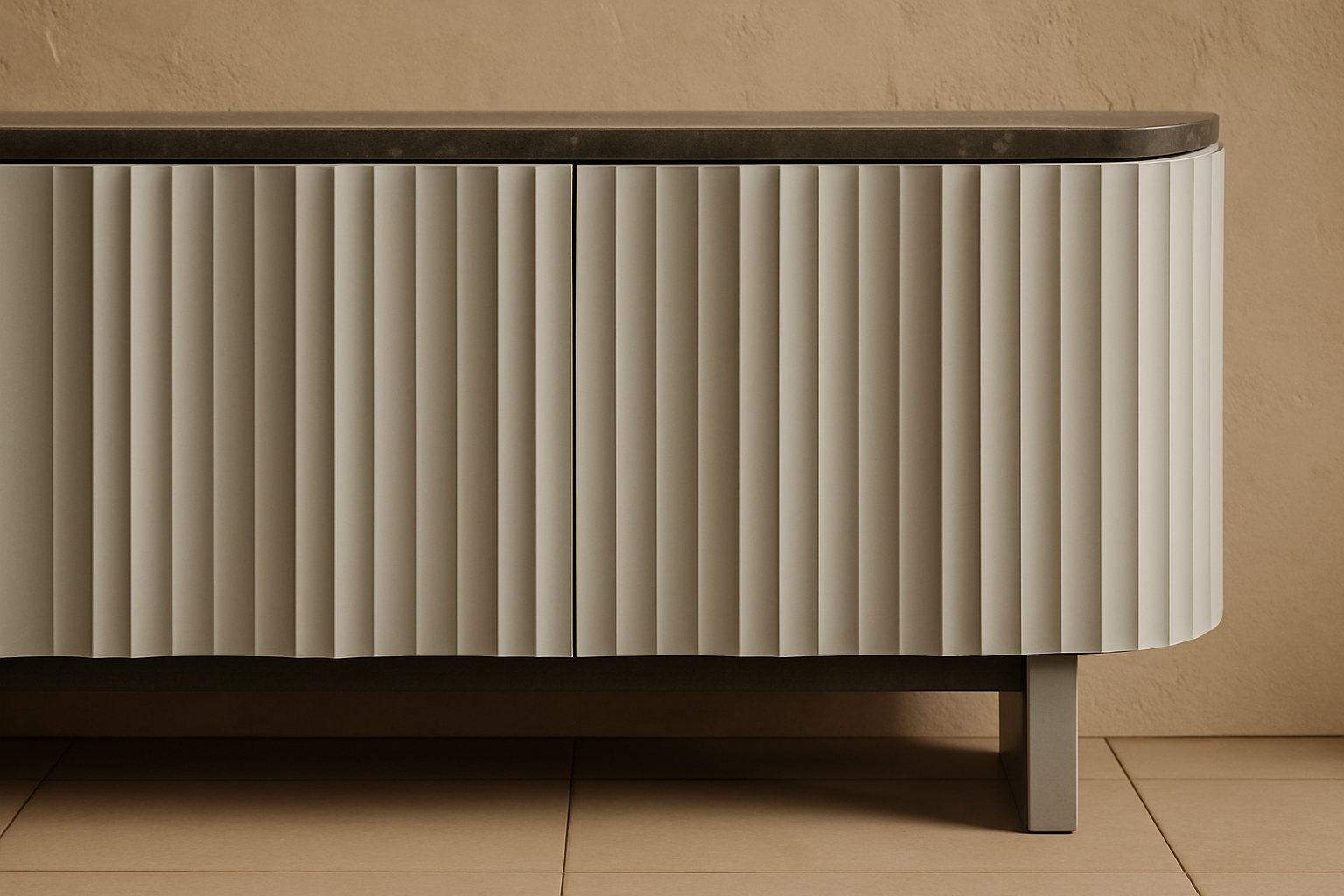 Céleste Entry Hall Console - Fluted Design Detail