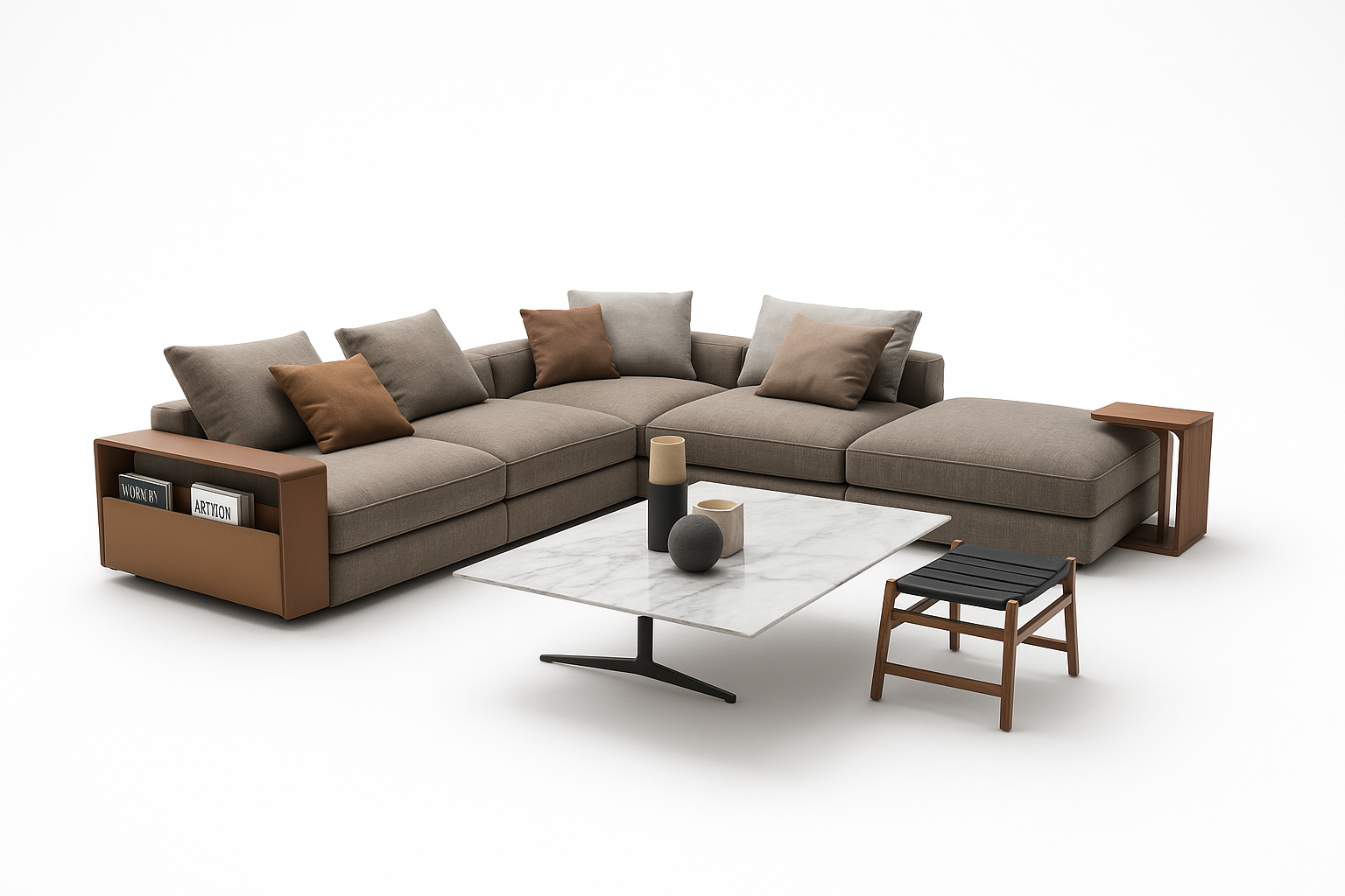Céleste Luxury Sectional Sofa - Perspective View