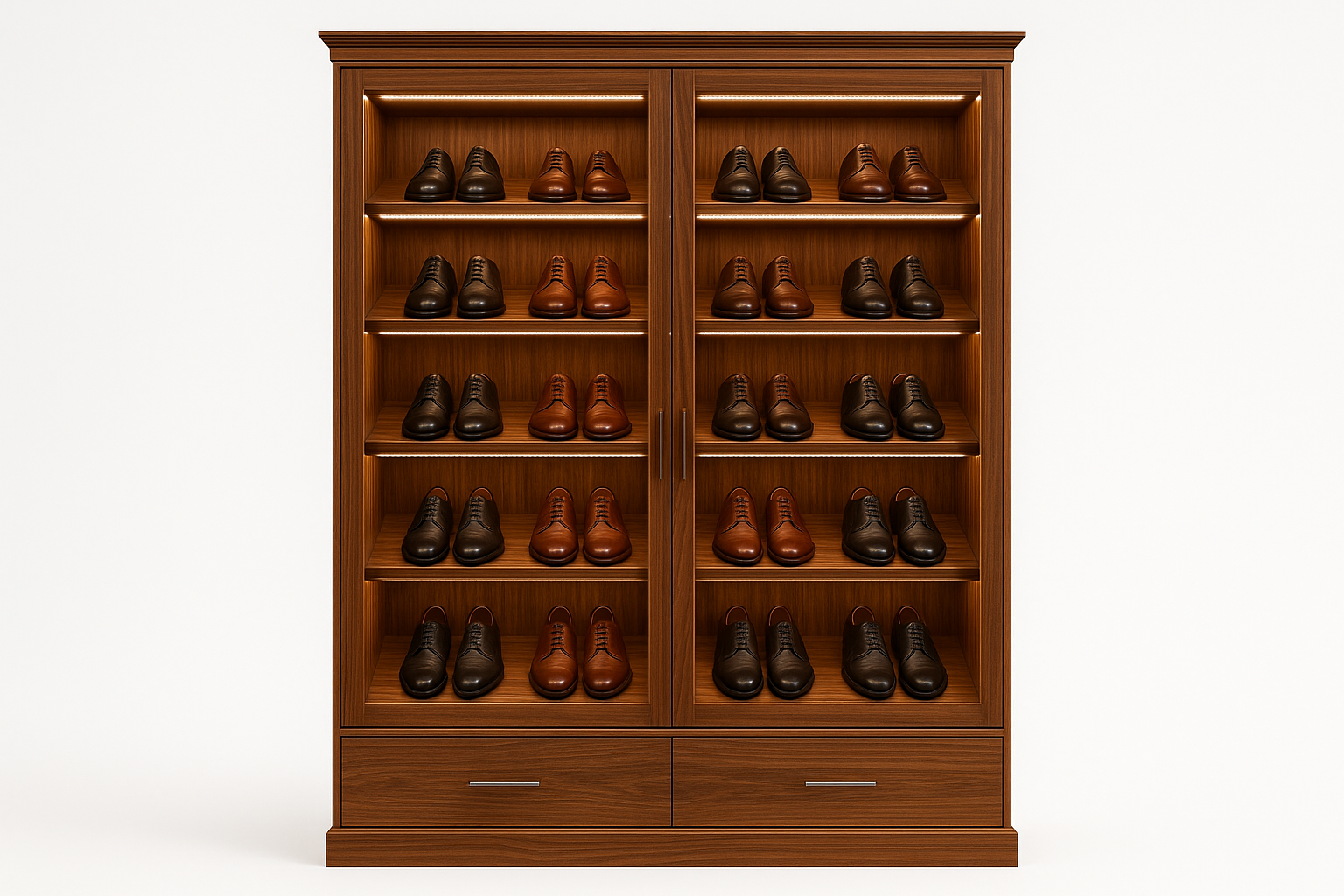 Cœur Précieux Luxury Display Shoe Rack - Front View