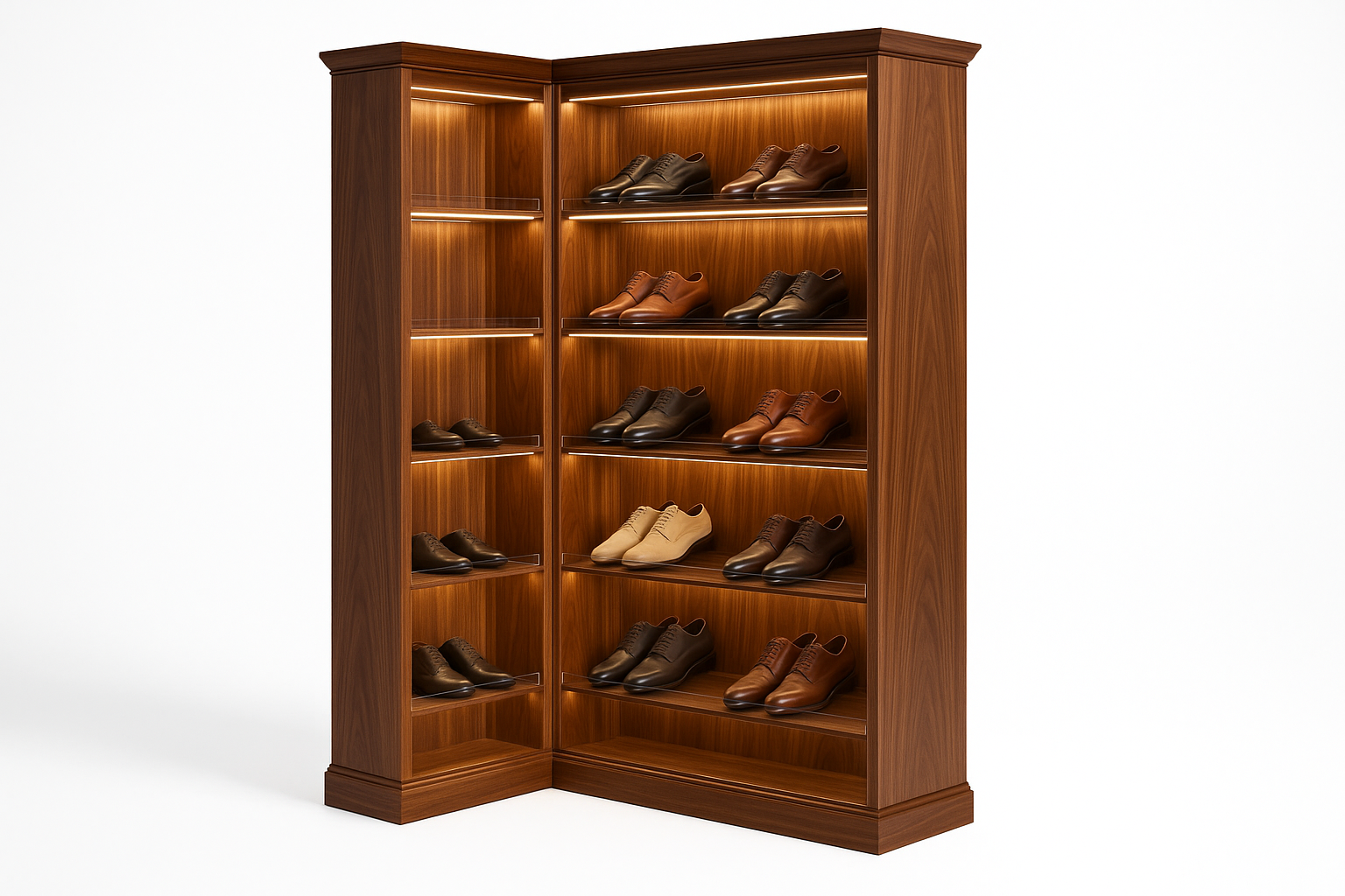 Cœur Précieux Luxury Display Shoe Rack - Perspective View