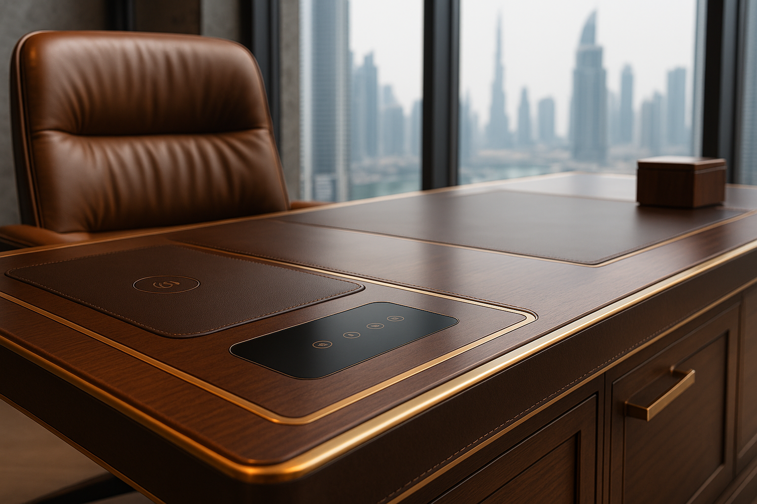 Detailed view of Cœur Précieux Luxury Office Setup