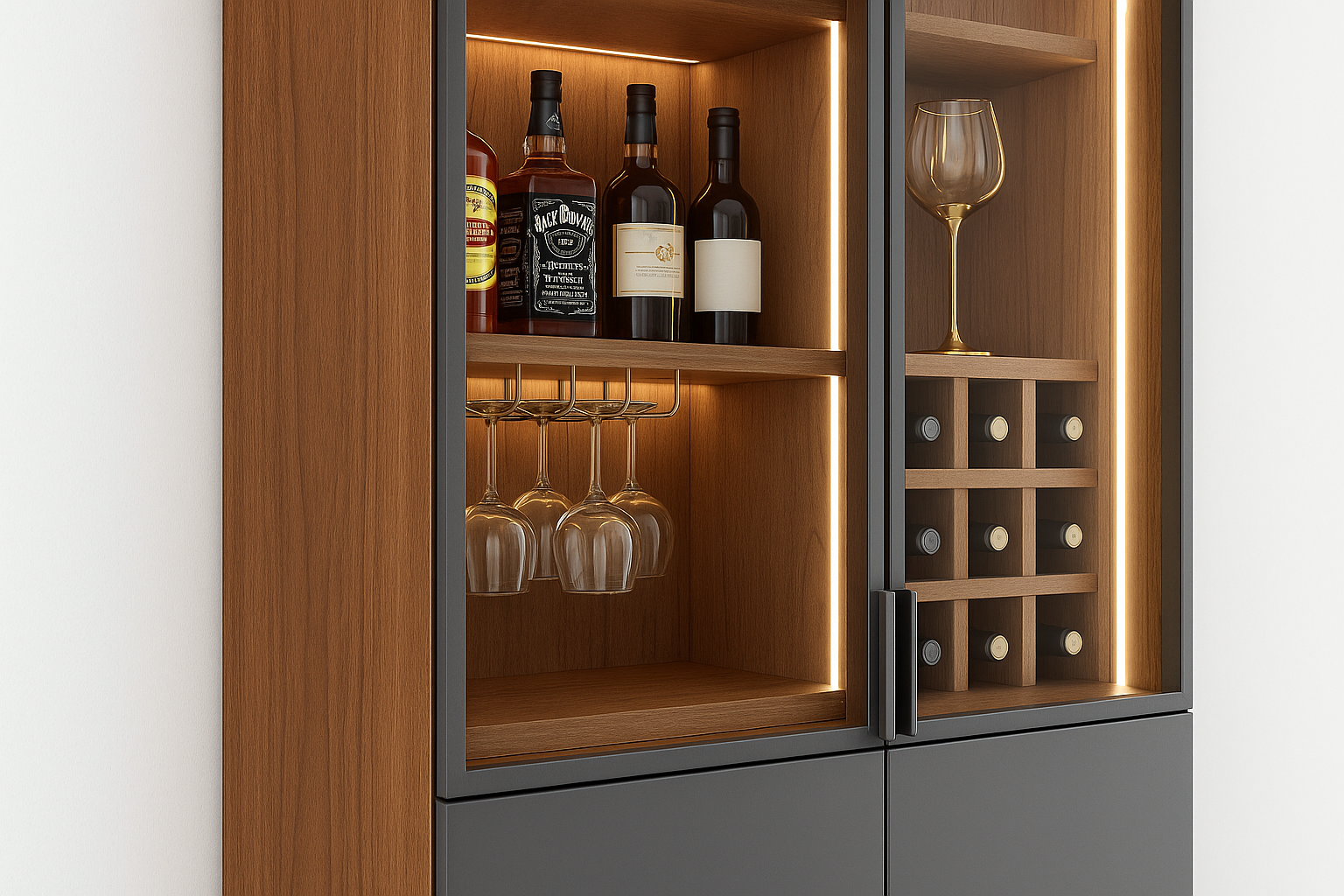 Detailed view of Crystal Showcase Cabinet