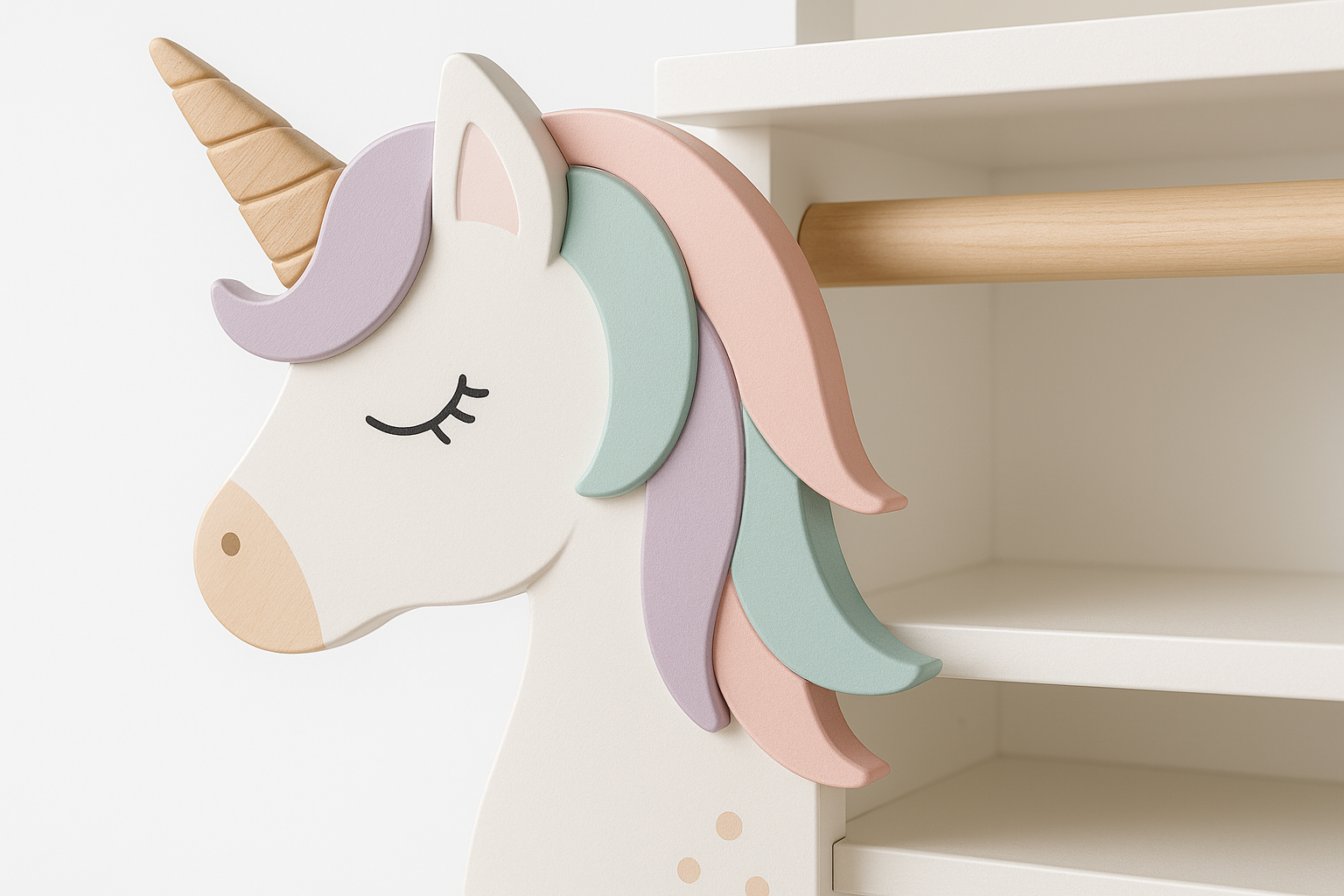 Detailed view of Petite Licorne Custom Toy & Clothes Storage