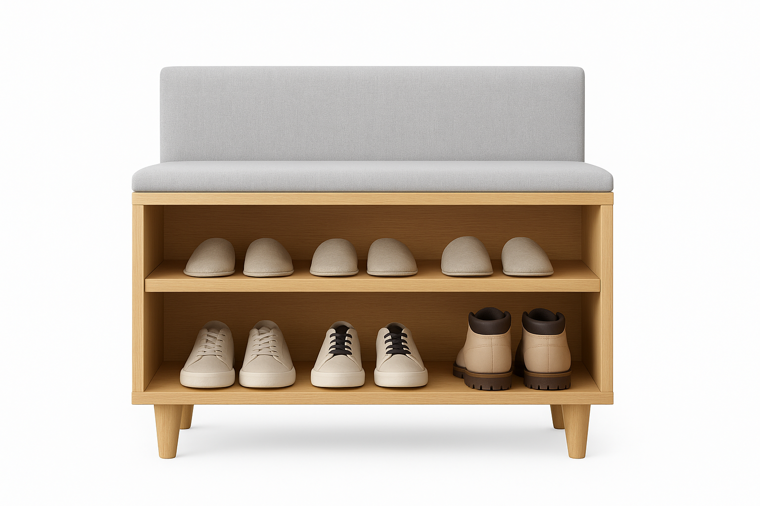 Flamme Dorée Basic 3-Tier Shoe Rack - Front View