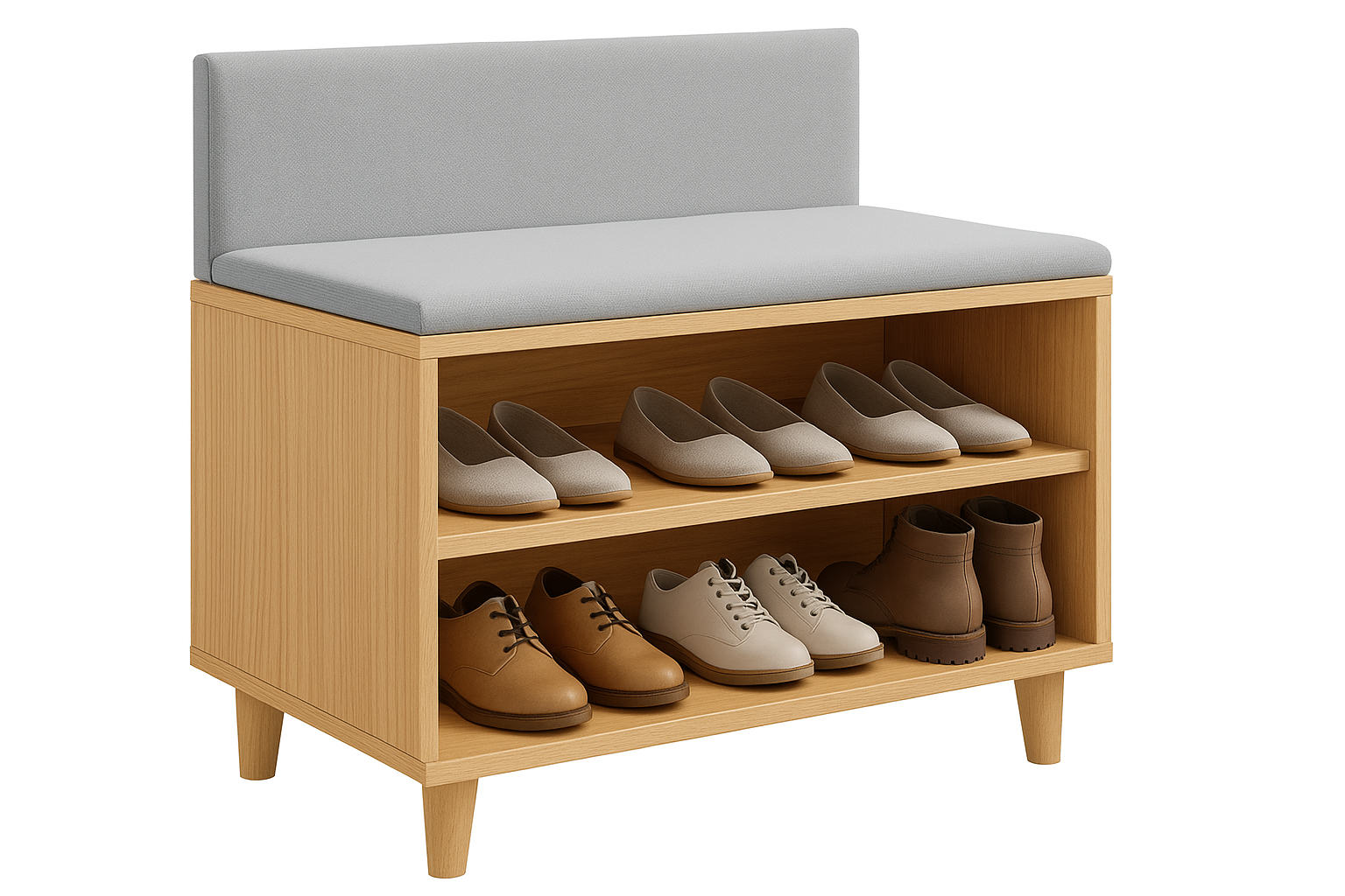 Flamme Dorée Basic 3-Tier Shoe Rack - Perspective View