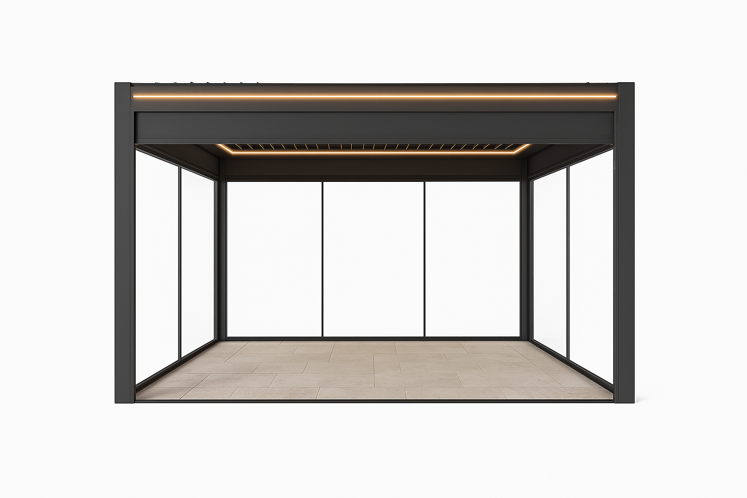 Front view of Cœur Précieux Eternal Smart Pergola