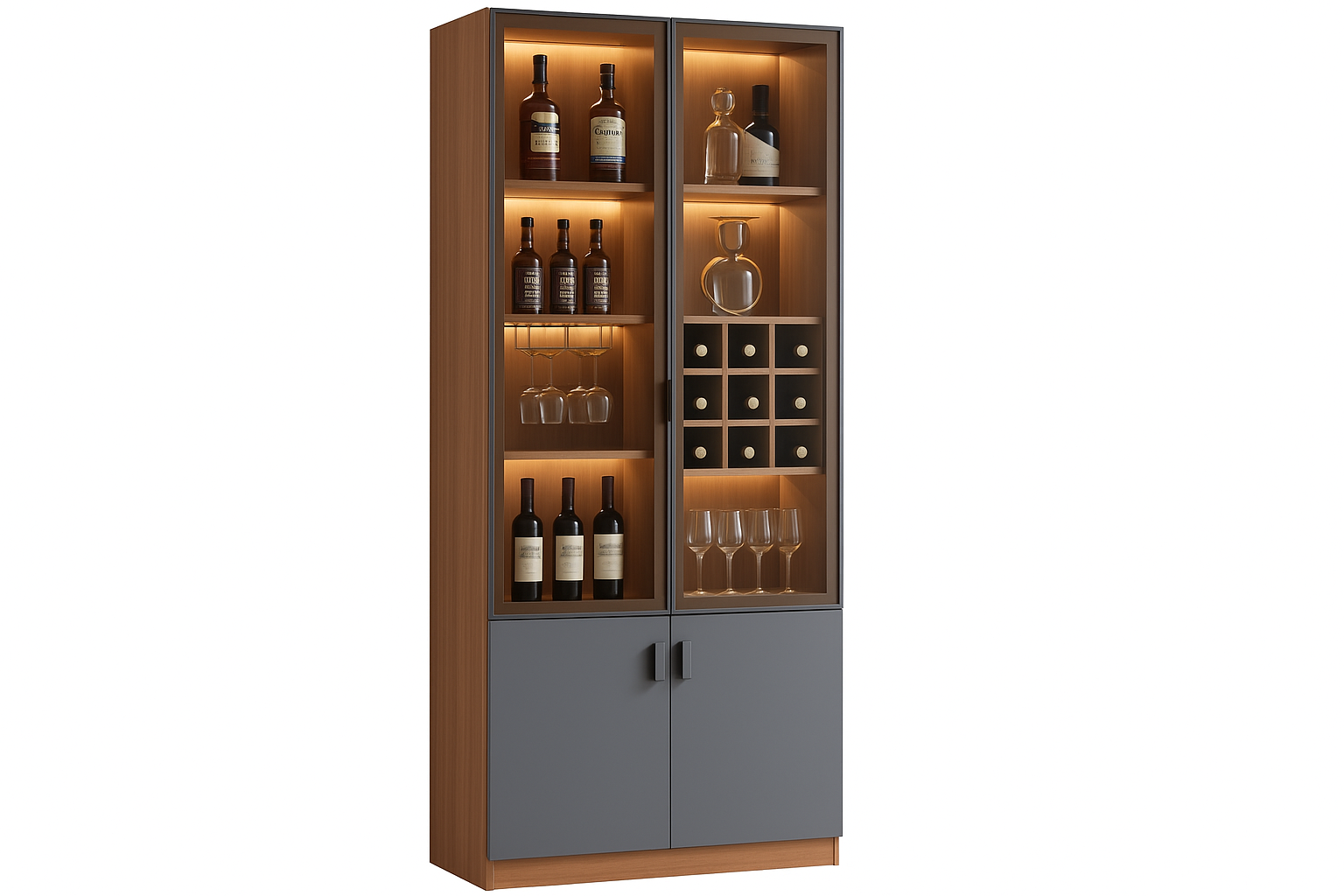 Front view of Crystal Showcase Cabinet