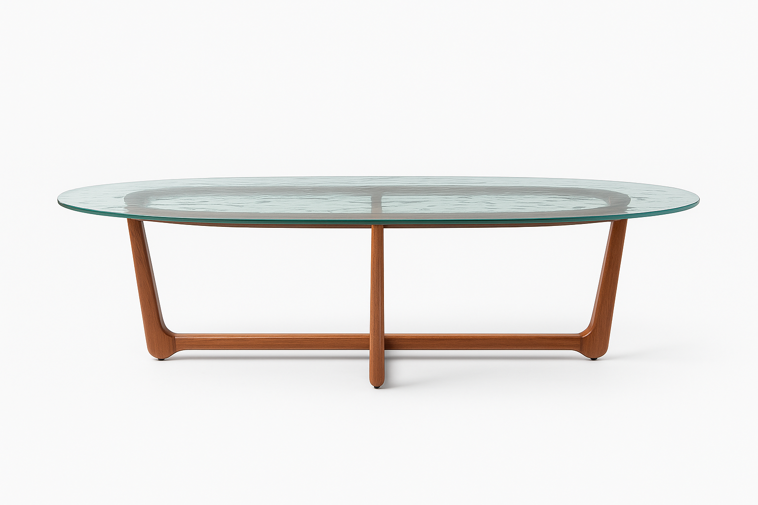 Front view of Isla 6-Seater Outdoor Glass Table