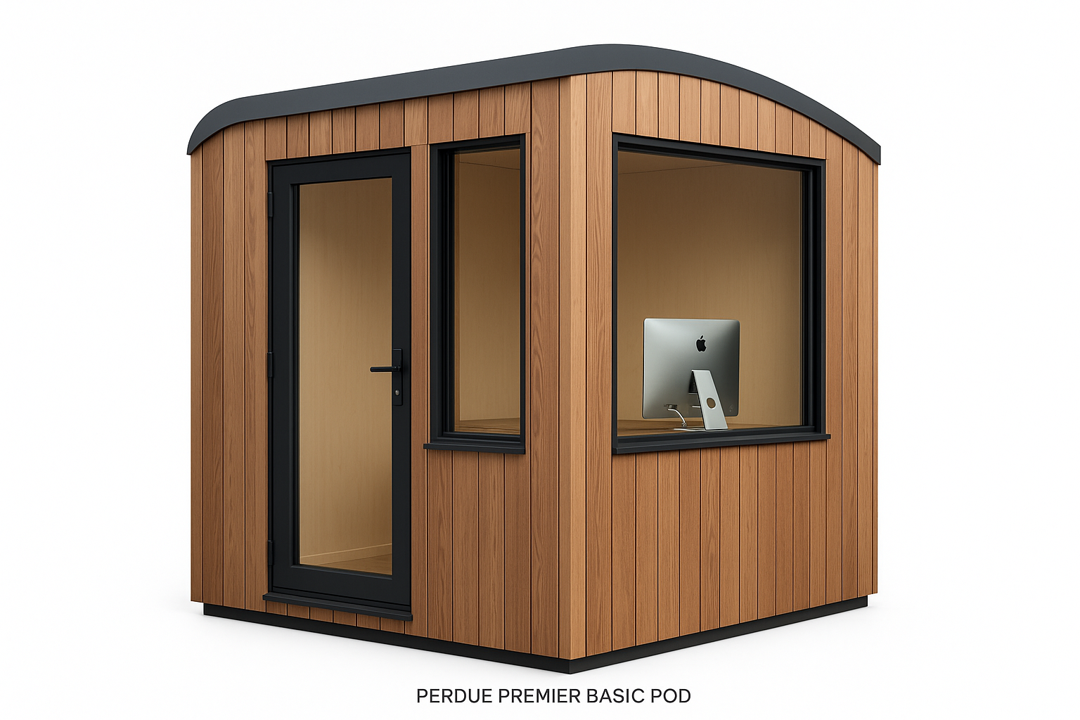 Front view of Perdue Premier Basic Pod Outdoor Office