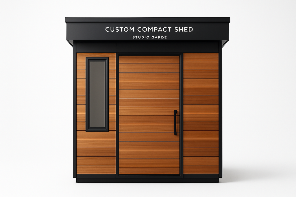 Front view of Studio Garde Custom Compact Shed