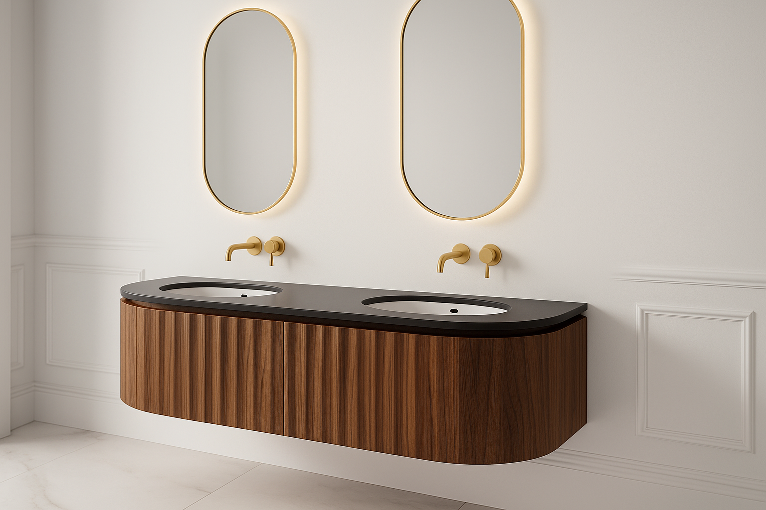 Isla Double Basin Vanity - Perspective View