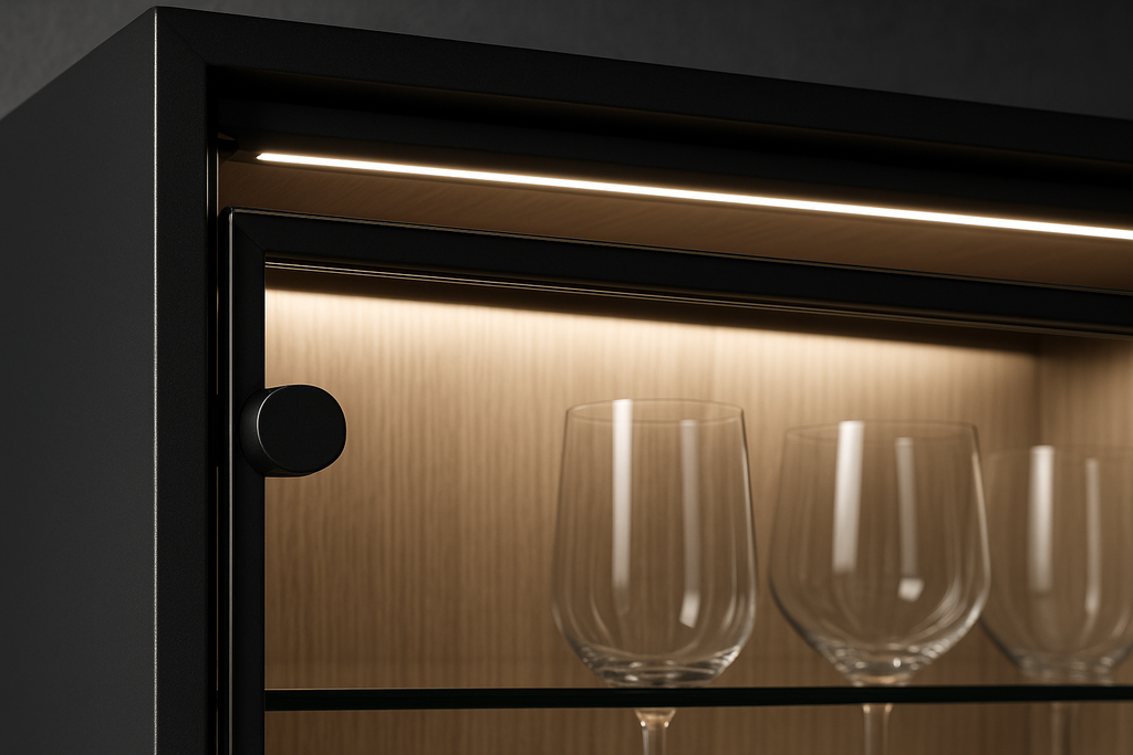 Isla Glass Front Console - Detail Shot