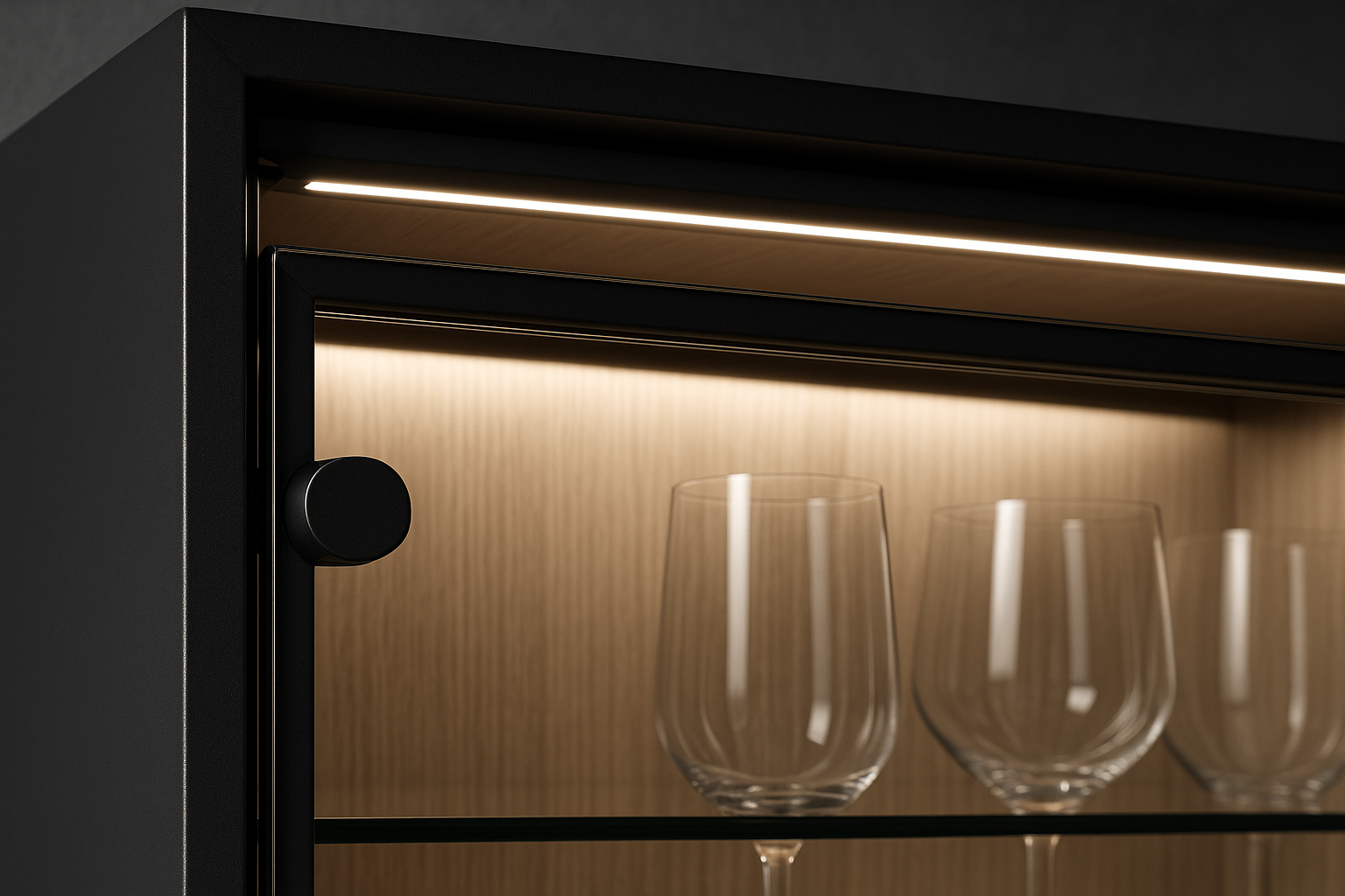 Isla Glass Front Console - Detail Shot