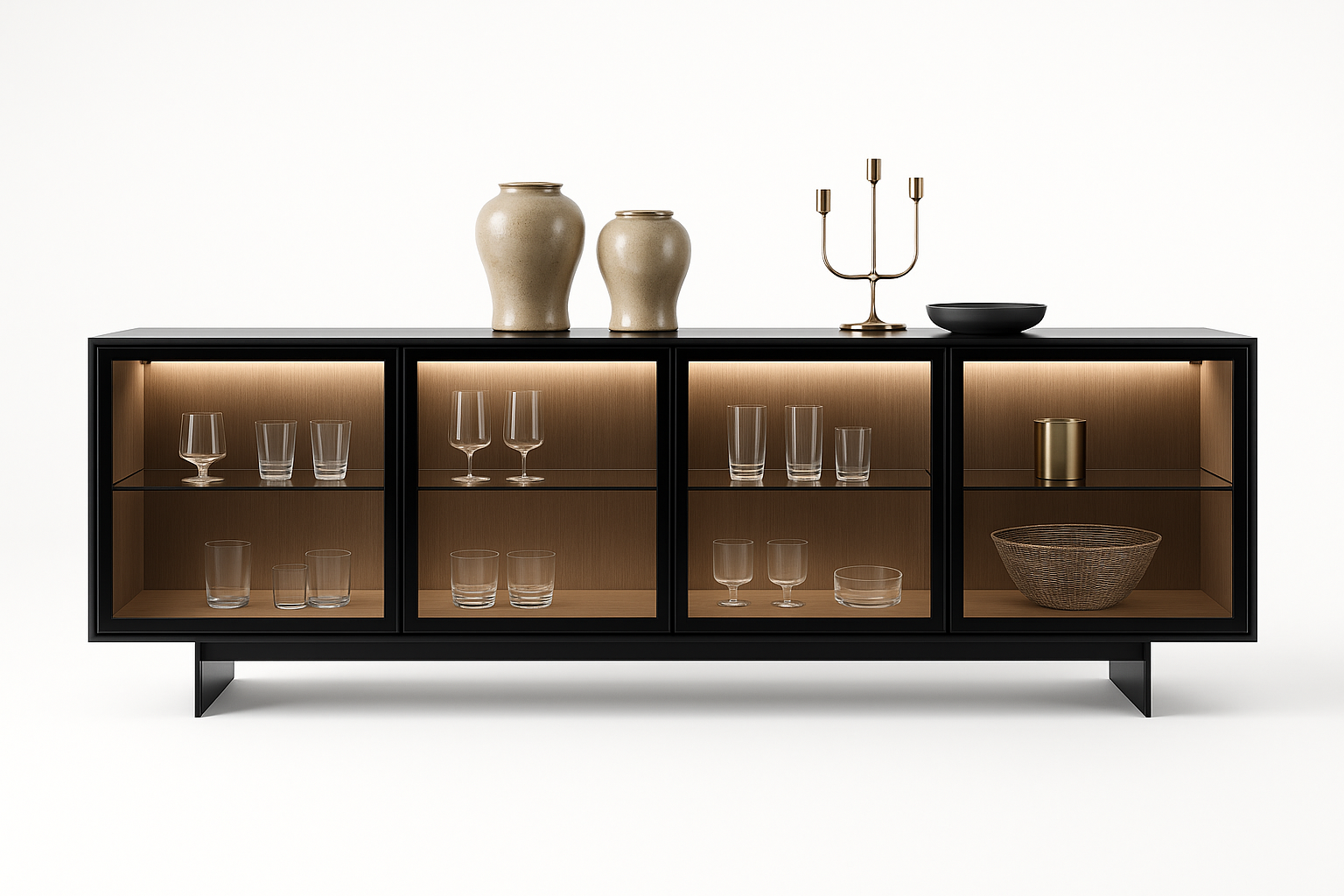 Isla Glass Front Console - Front View