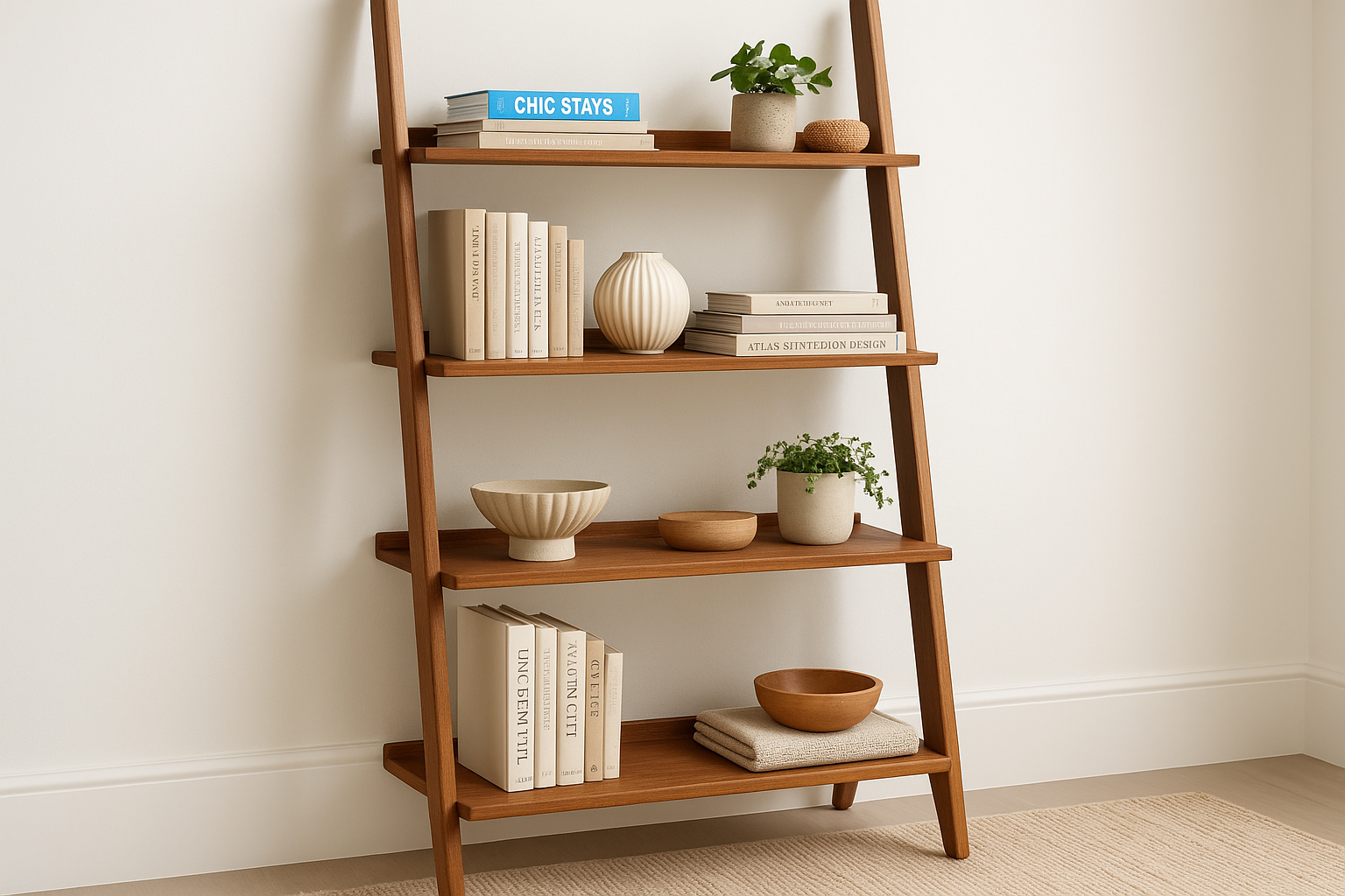 Isla Ladder Style Bookcase - Real Life Setting