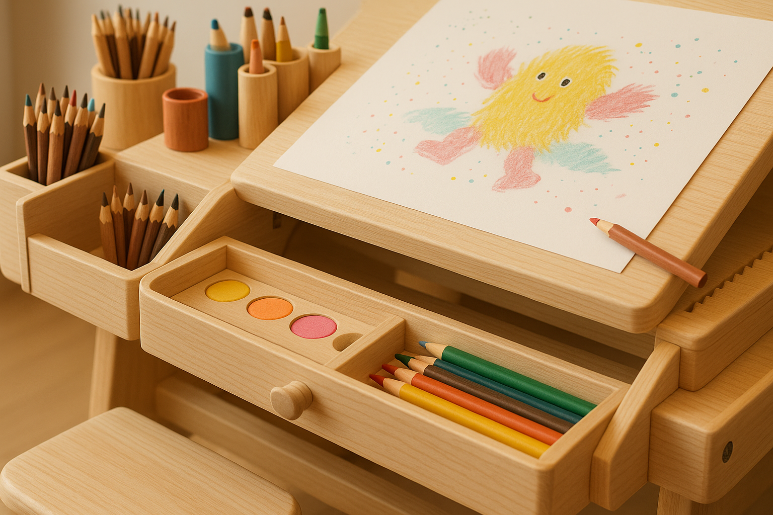 Kids Drawing Desk - Detail View