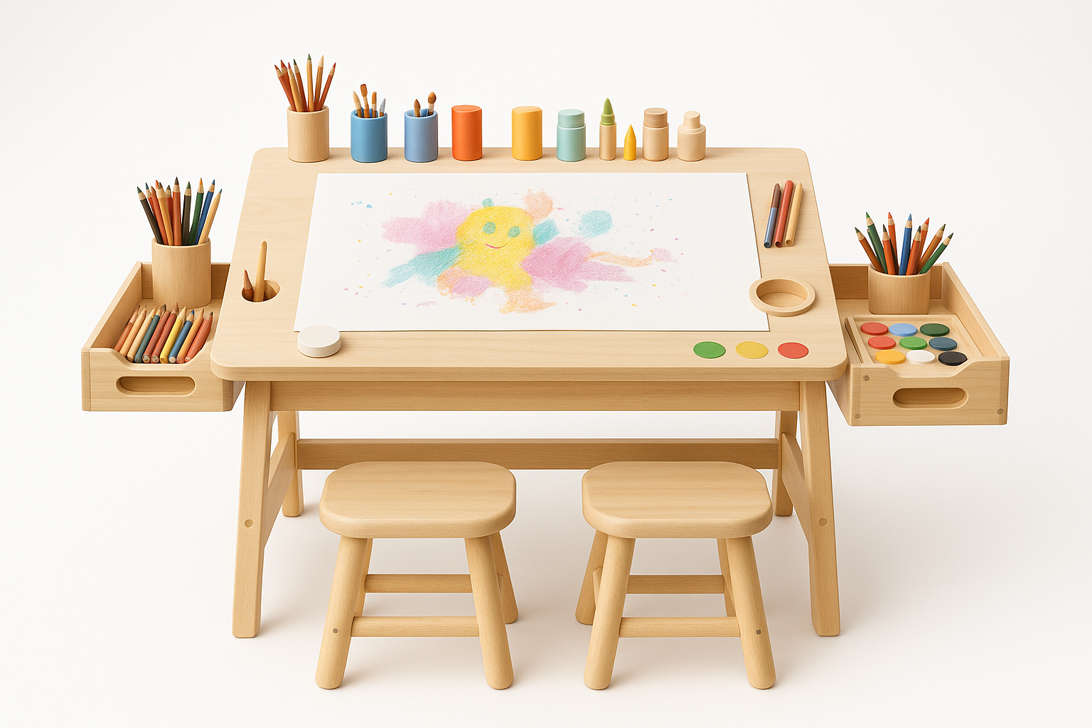 Kids Drawing Desk - Front View