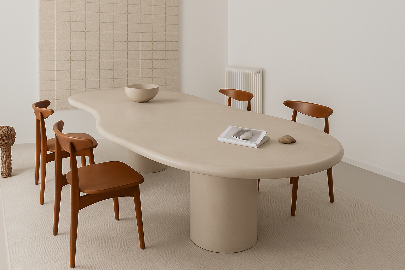 Luna Regalia Micro Cement Dining Table - Alternative Angle