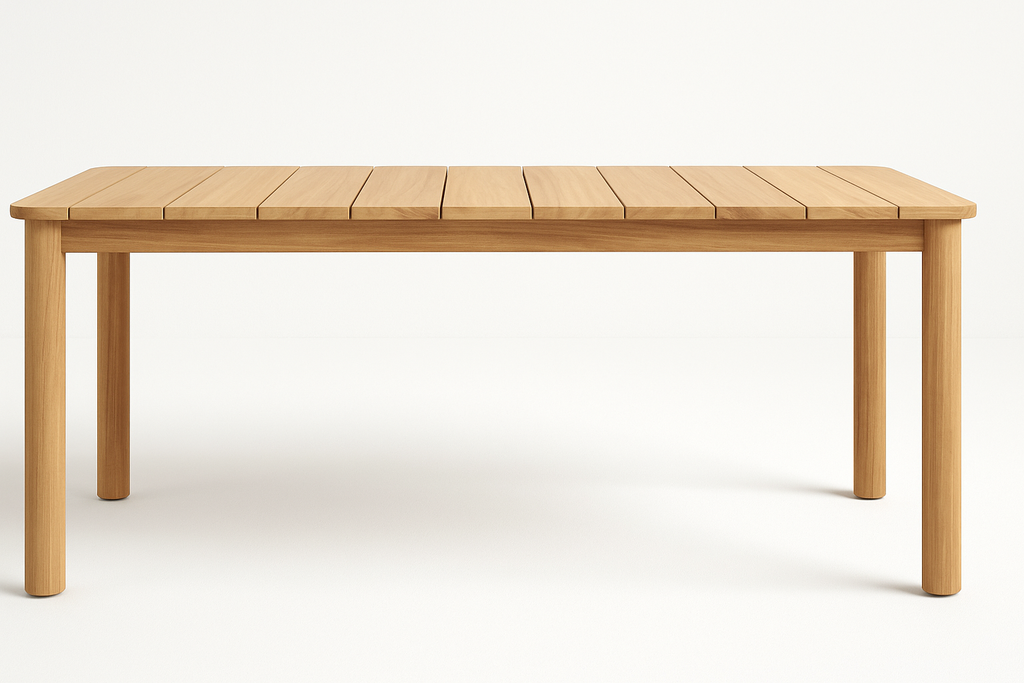 Luna Teak 6-Seater Table - Side View
