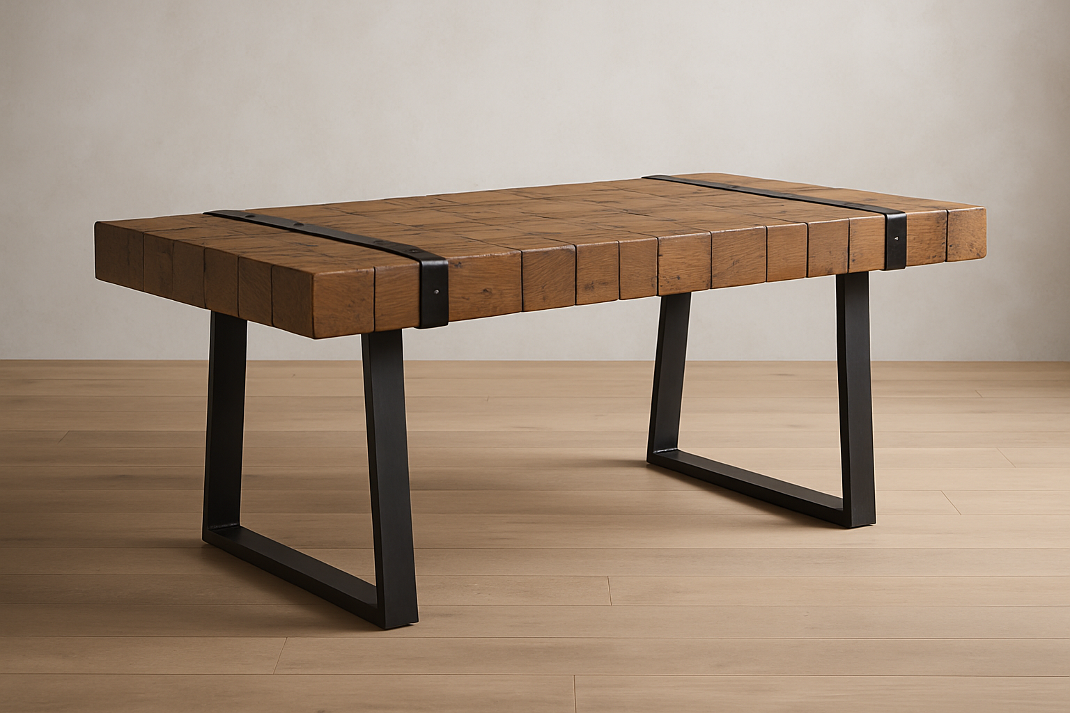 Maison Sage Reclaimed Dining Table - Industrial Rustic Angle