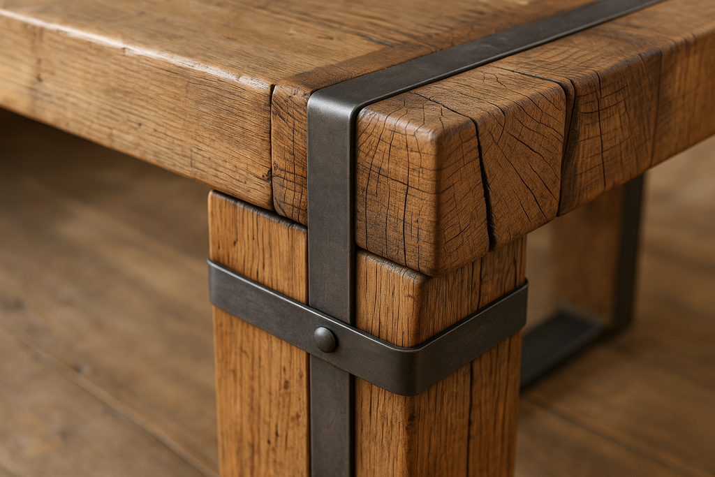 Maison Sage Reclaimed Dining Table - Wood Block Detail