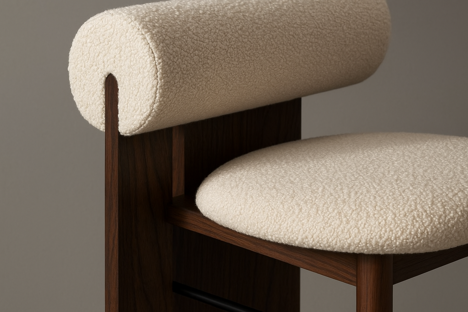 Noir Elegance Bar Chair - Detail View