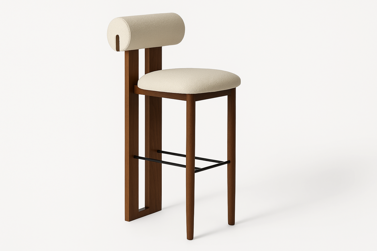 Noir Elegance Bar Chair - Perspective View