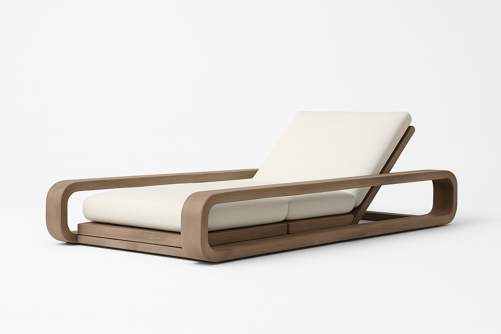 Outdoor Poolside Nova Resort Style Lounger - Angled View