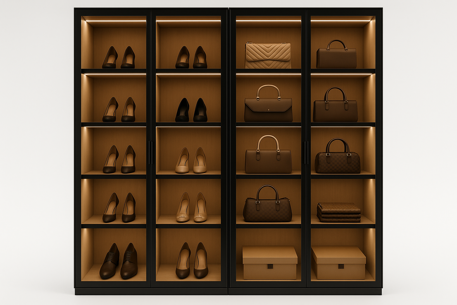 Perdue Premier Built-in Closet Shoe Rack - Front View