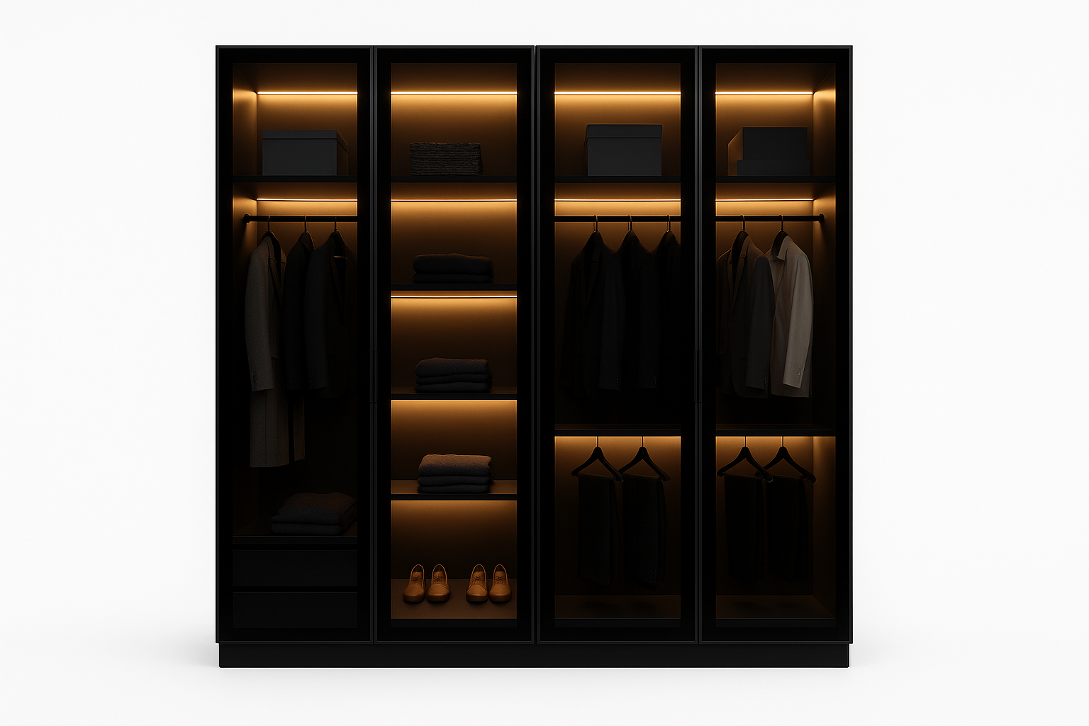 Perdue Premier Celestial Mirrored Wardrobe - Front View