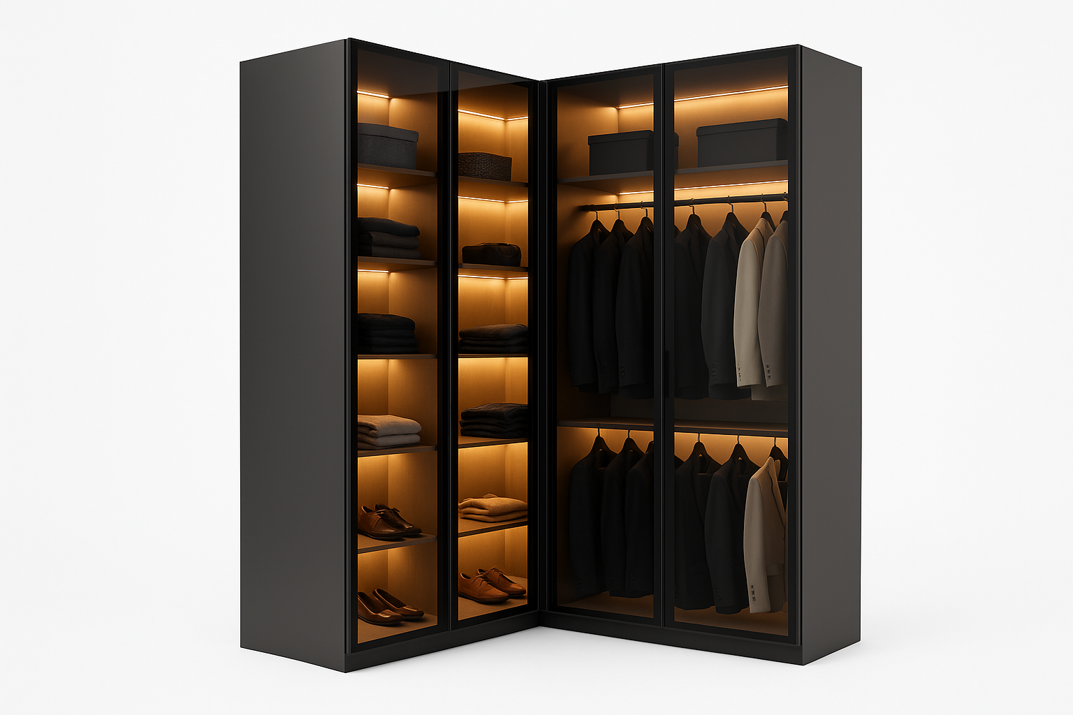 Perdue Premier Celestial Mirrored Wardrobe - Side View