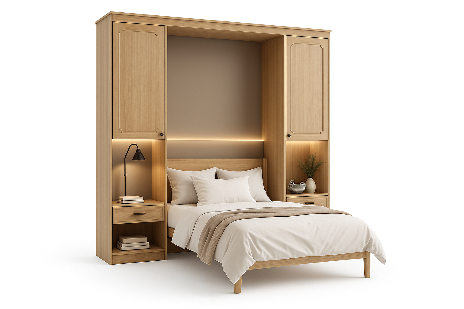 Perdue Premier Celestial Murphy Bed - Perspective View
