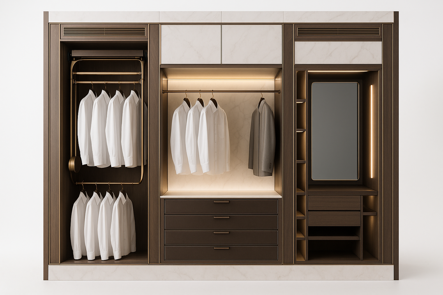 Ravé Built-in Wardrobe - Ultra-Luxury Front View