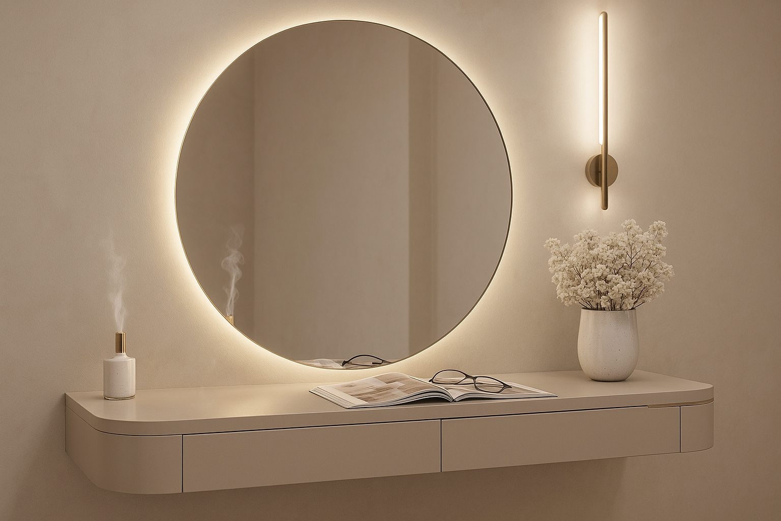 Ravé Designer Vanity Suite - LED Mirror and Luxury Detail