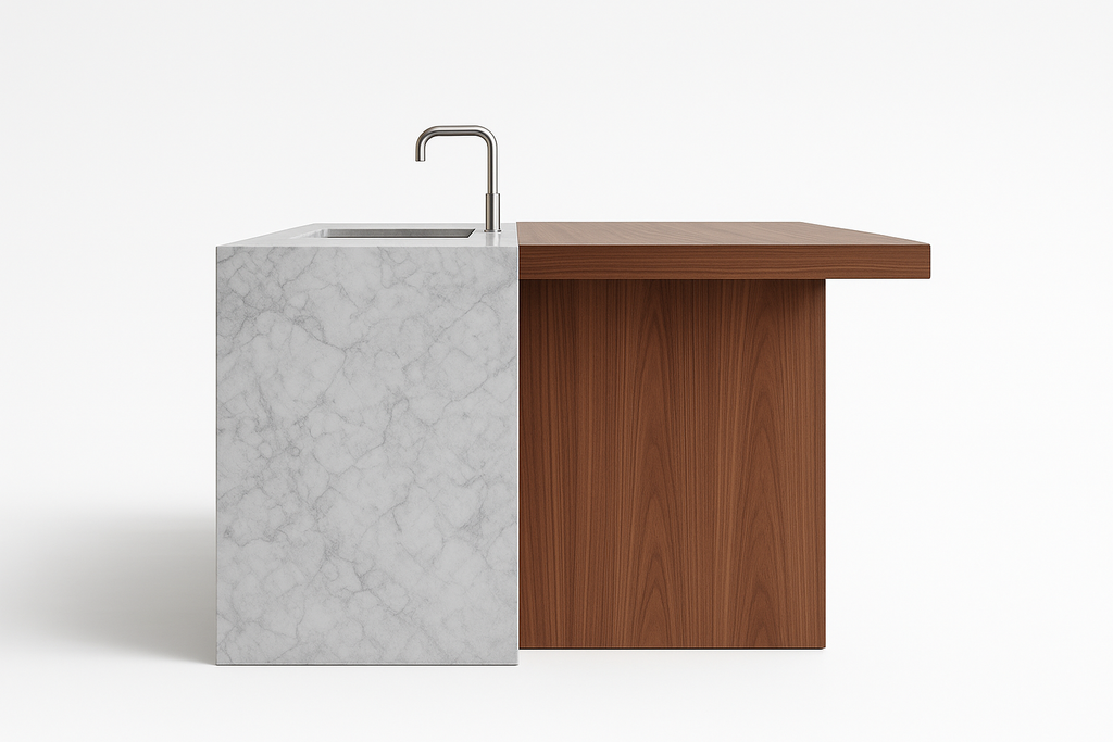 Sage Kitchen Island - Side View