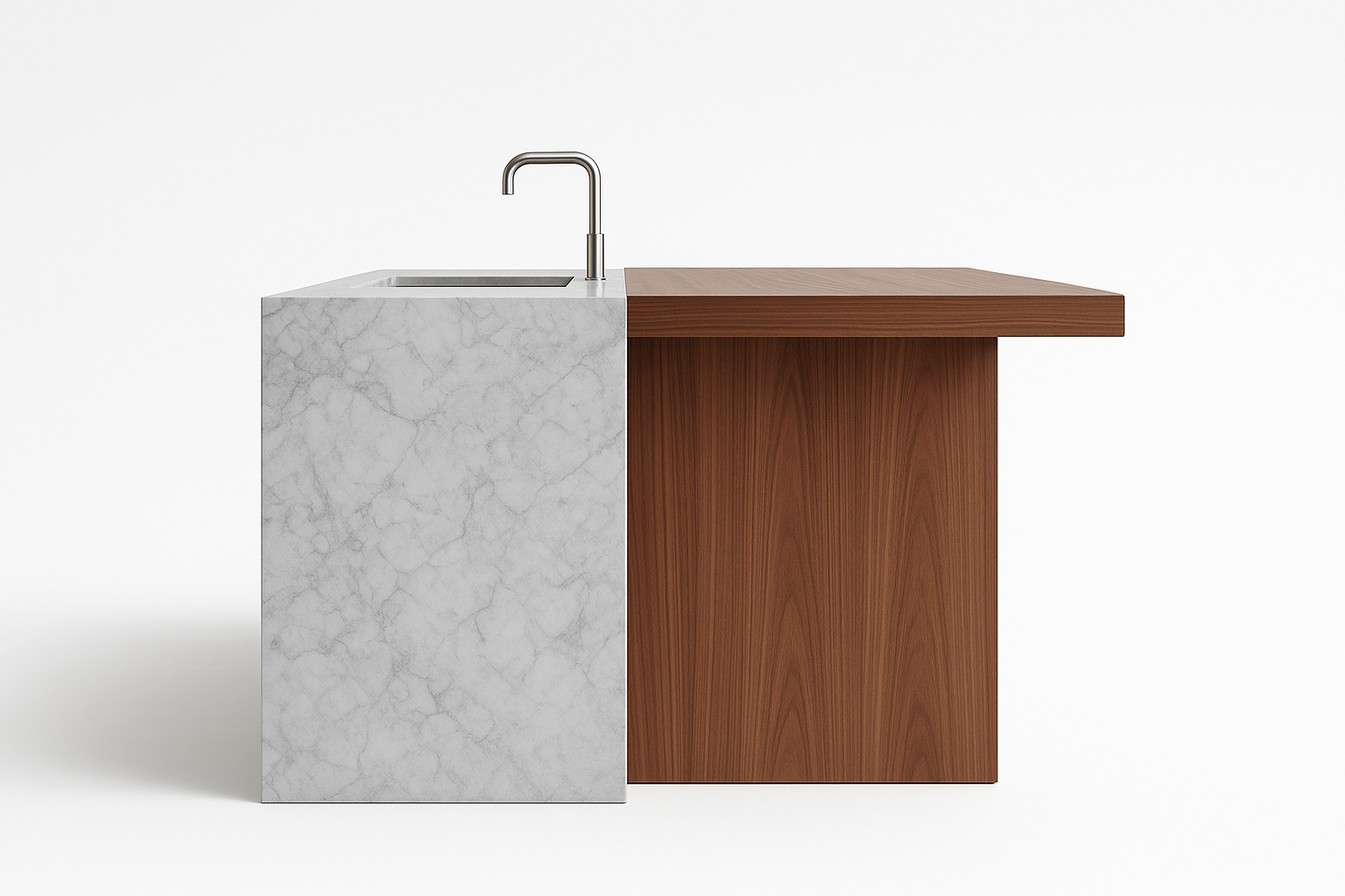 Sage Kitchen Island - Side View